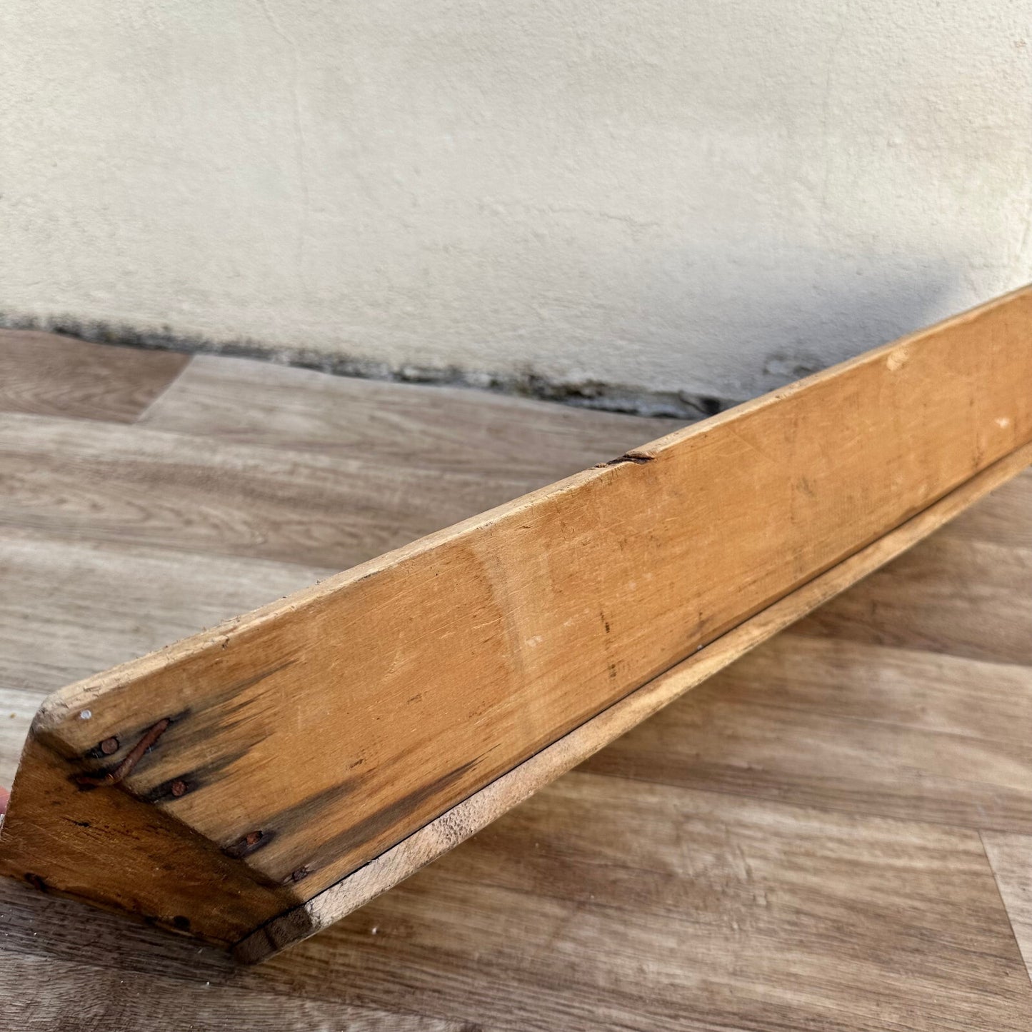 Vintage French Baguette Basket 1950s Wooden Bread Trough Rustic 10022415 Unbranded