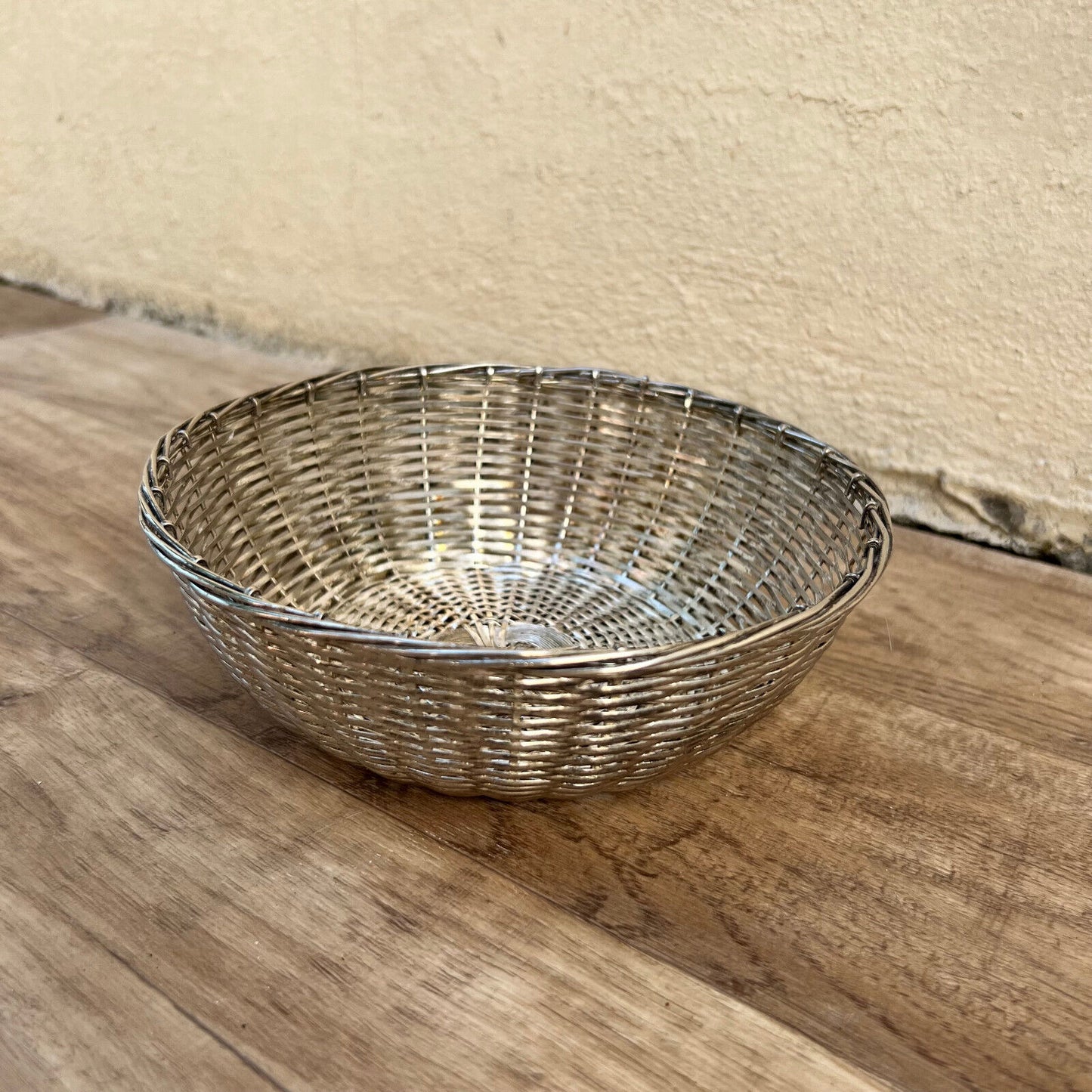 Vintage French silverplated Metal BAGUETTE BREAD BASKET 07062223 Unbranded