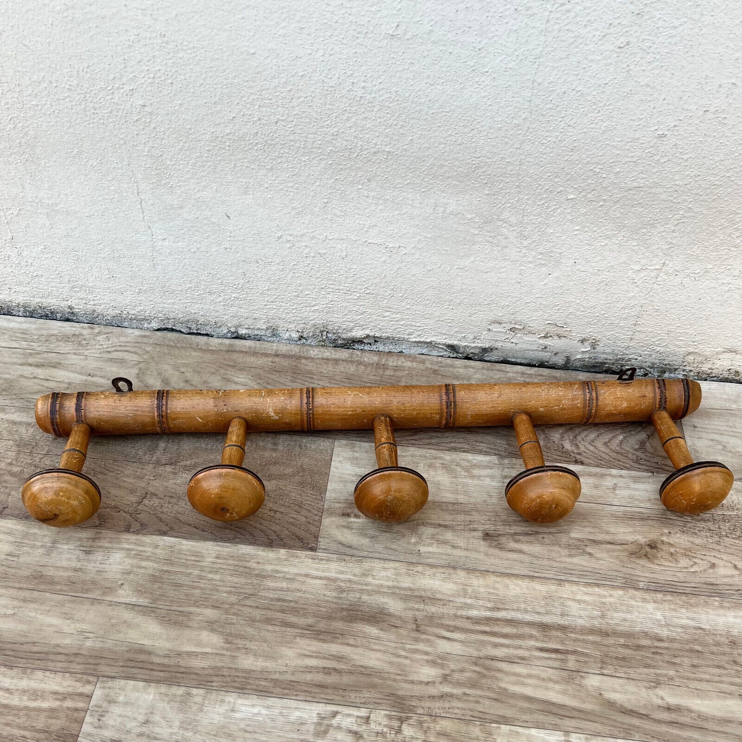Antique French Coat Hook Hat 5 Pegs Hanger Faux Bamboo rack 12102423 Unbranded