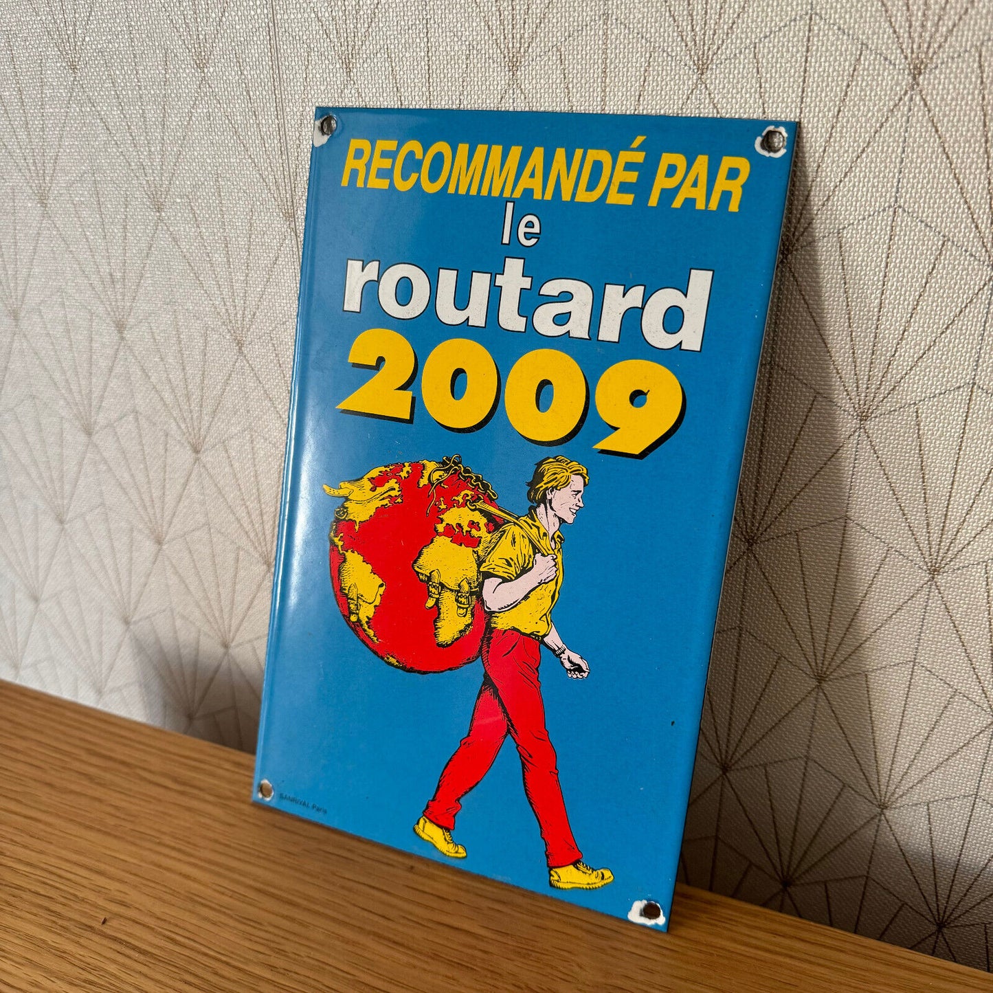 French enameled sign plaque SANRIVAL PARIS guide du routard 2009 23032514