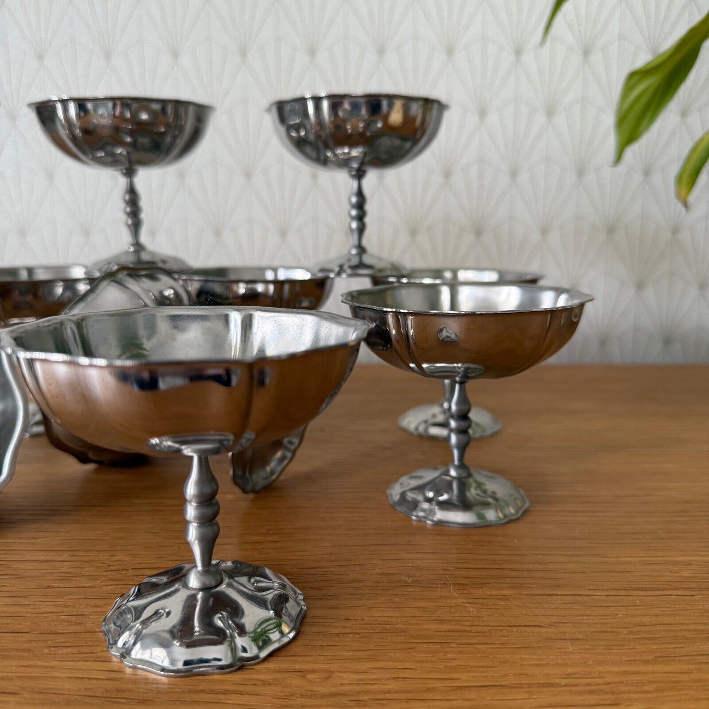 Set Of 12 Vintage Inox European Stainless Goblet Ice Cream Cup 2502251 Stainless