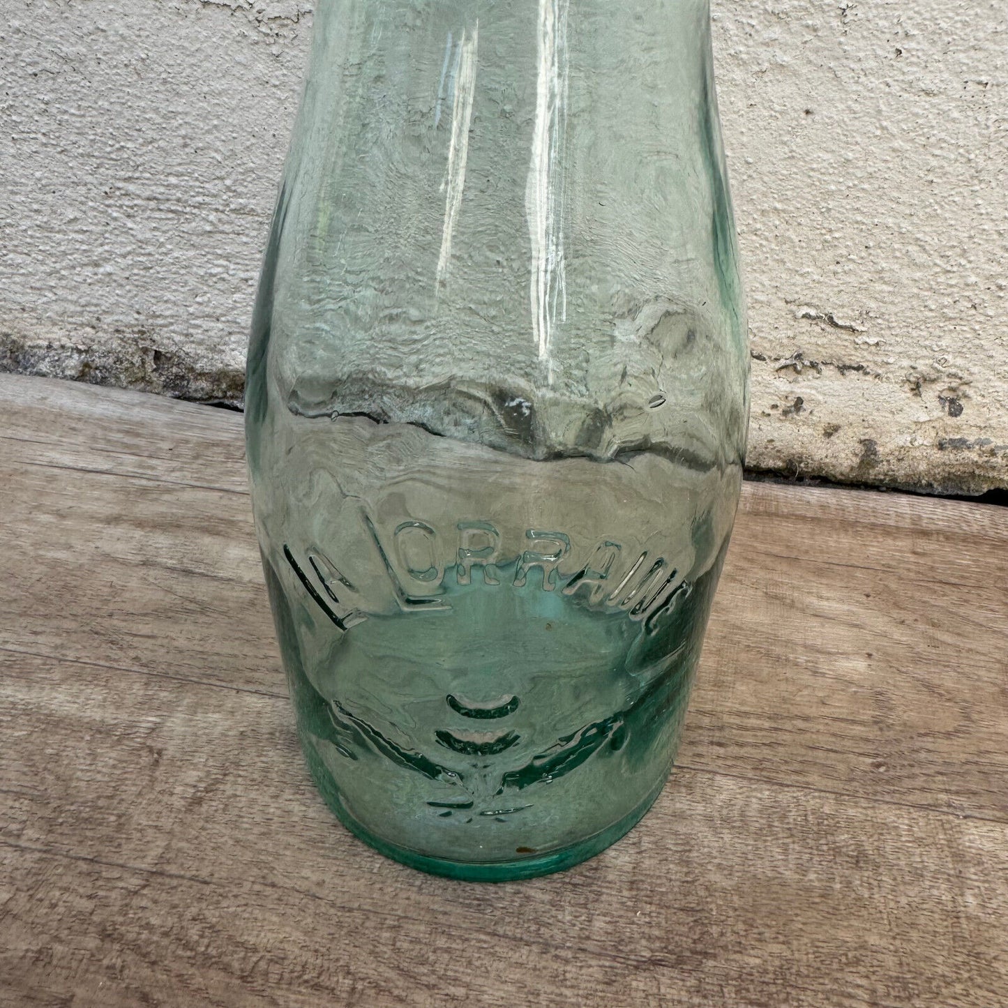 Old bottle preserve La Lorraine jar glass stopper 10 1/2" 30062413 Fleamarketfrance