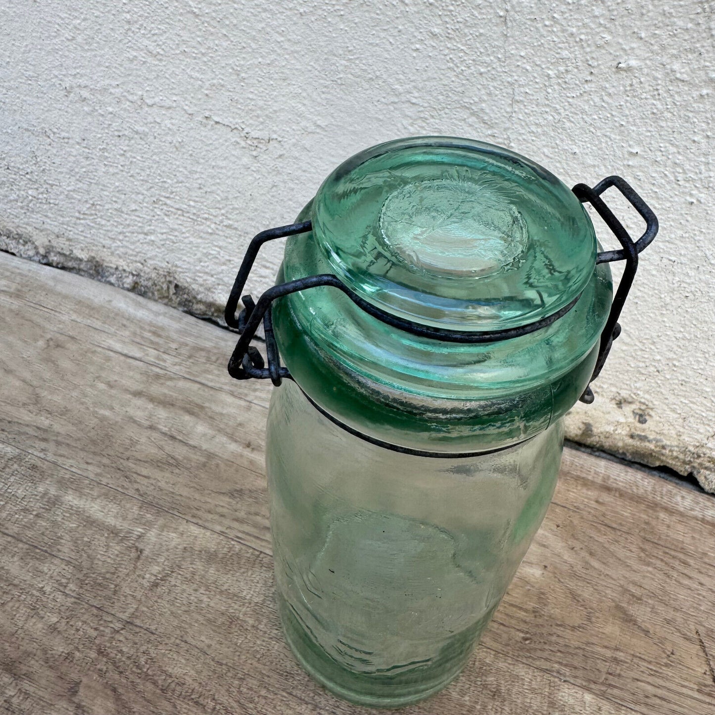 Old bottle preserve La Lorraine jar glass stopper 9" 30062412 Fleamarketfrance