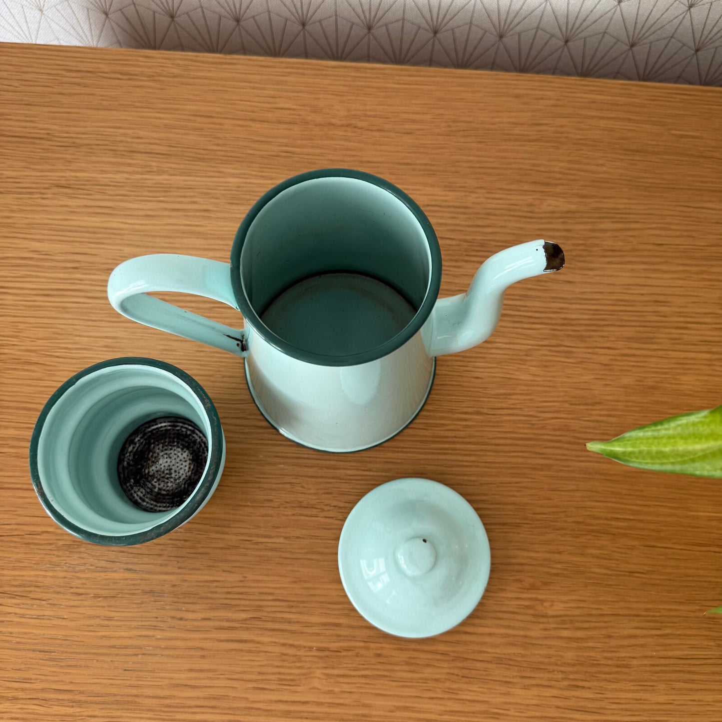 Vintage French Enamelware Blue Enamel Coffee Pot 1906258 Fleamarketfrance