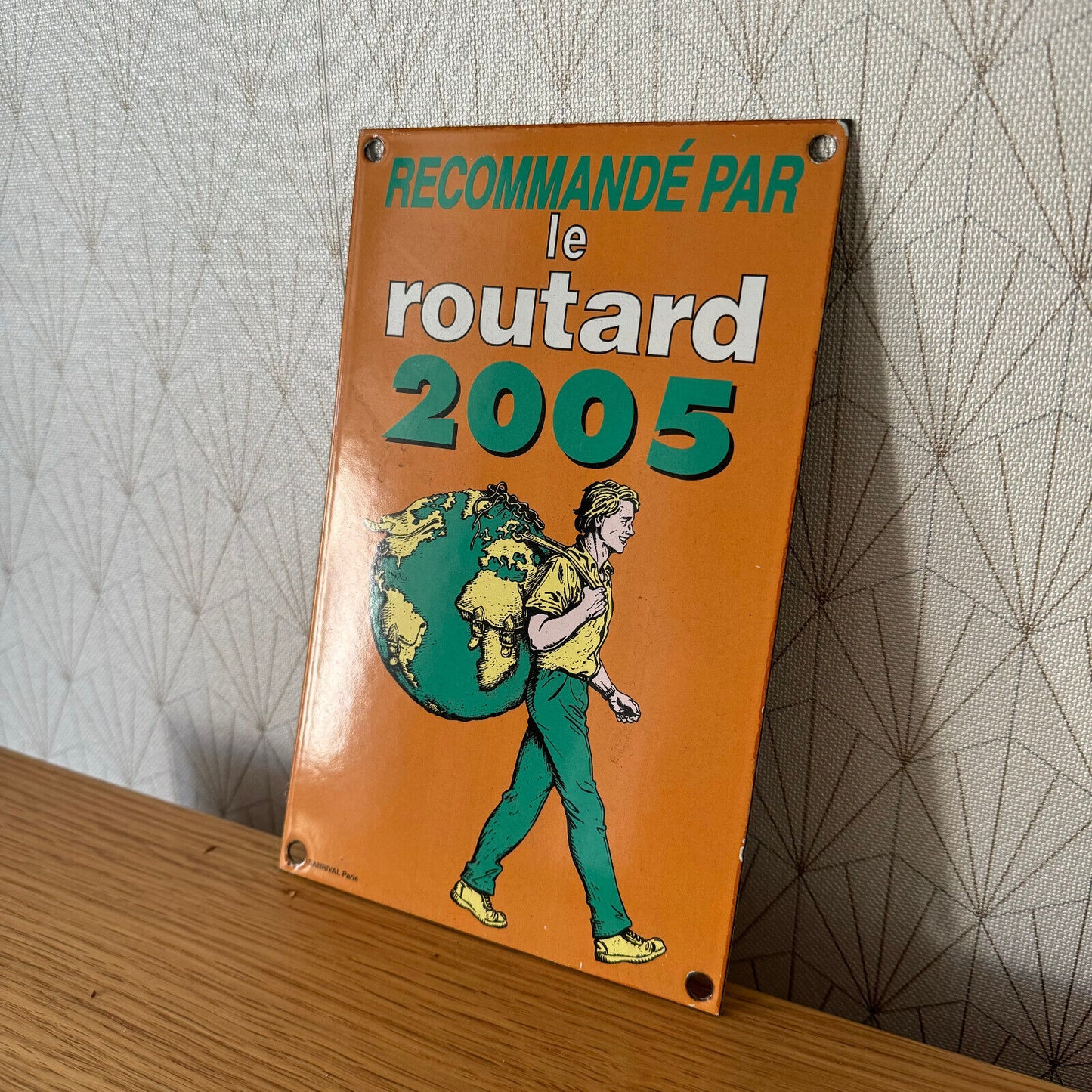 French enameled sign plaque SANRIVAL PARIS guide du routard 2005 23032518