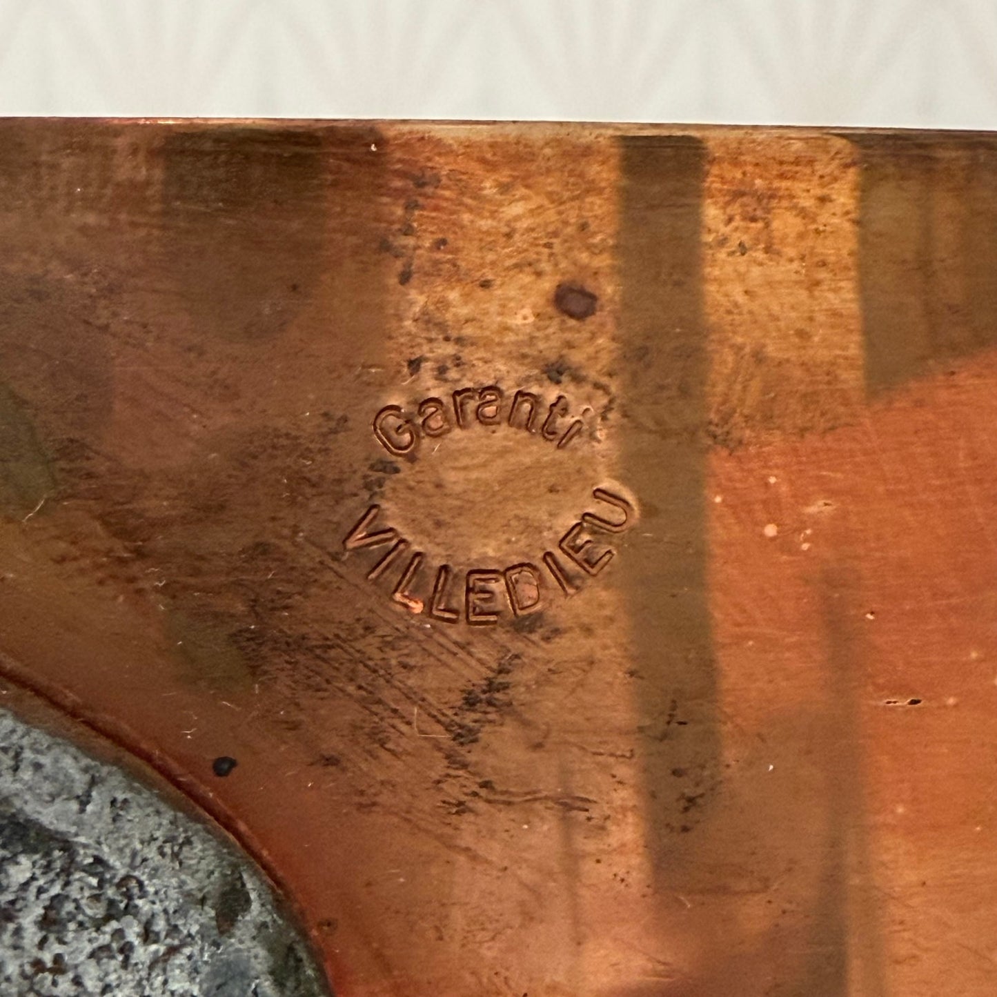 Villedieu Vintage Paris France saute Pan 9 1/2" Vtg Copper Cookware 0810254