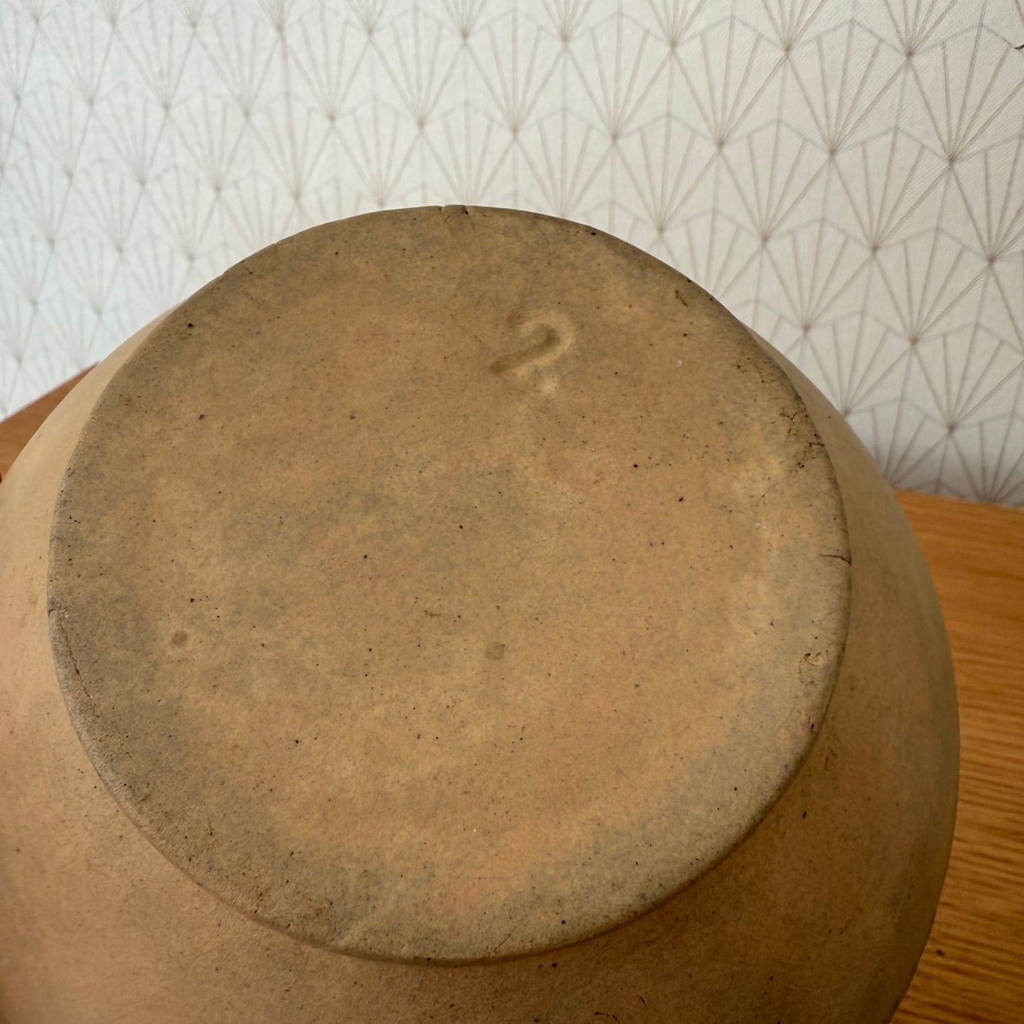 VINTAGE FRENCH STONEWARE SALAD MIXING BOWL TERRINE 6 3/4" 02112512