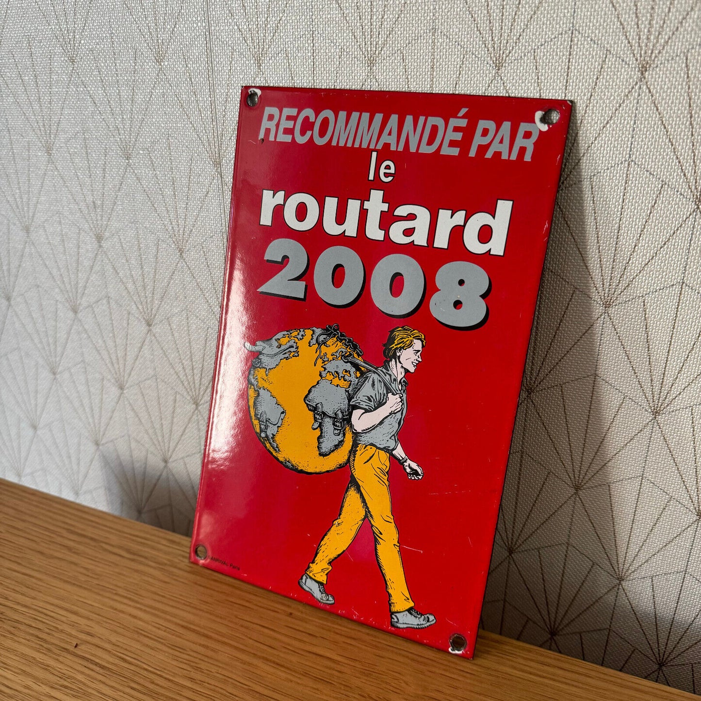 French enameled sign plaque SANRIVAL PARIS guide du routard 2008 23032515