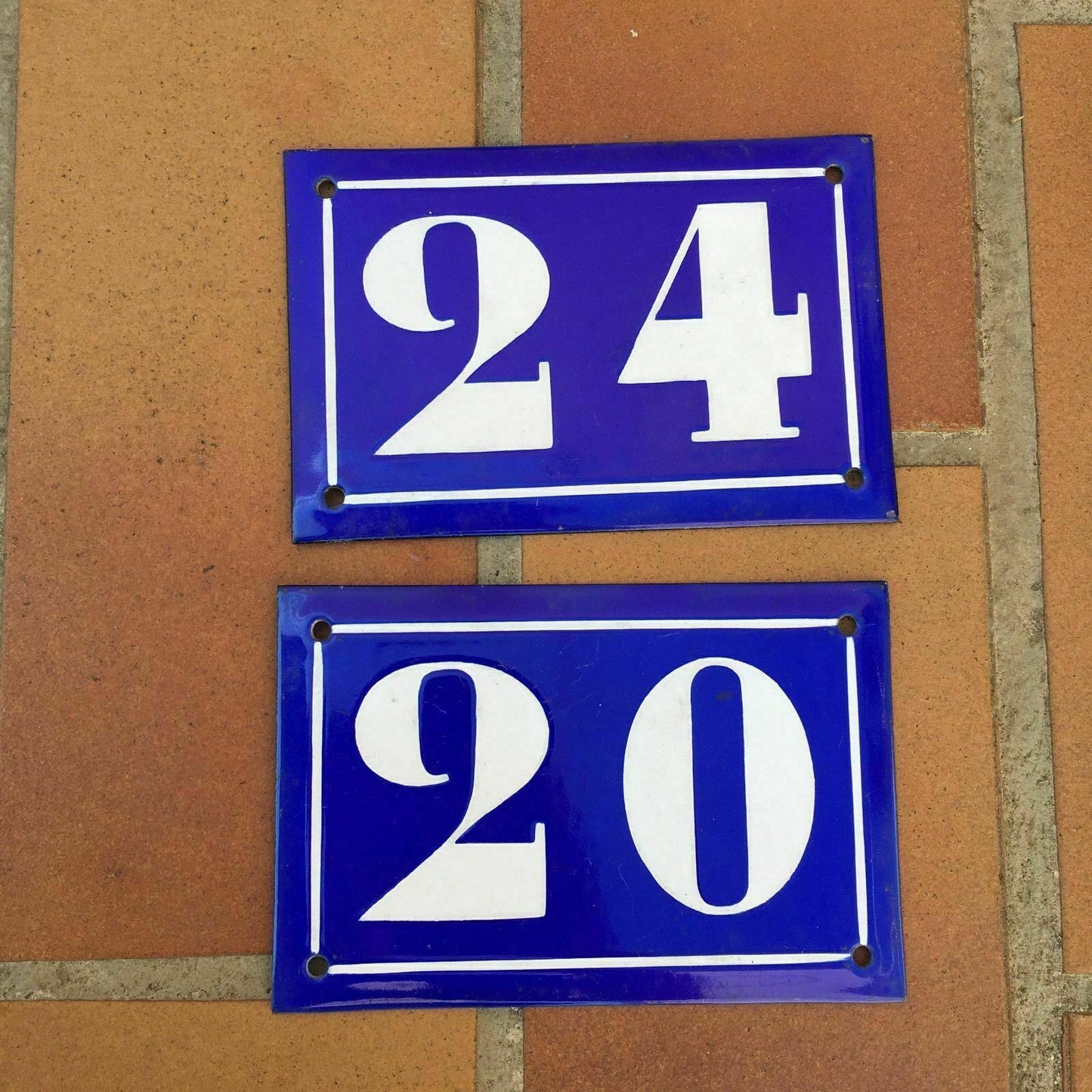 French vintage enamel steel metal house street door number over GIROD Unbranded