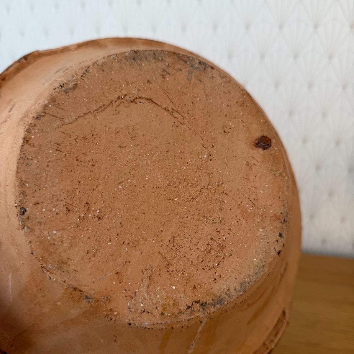 Antique French Terracotta Tian Bowl Red Glazed Rustic Farmhouse Pottery 2610267 Fleamarketfrance