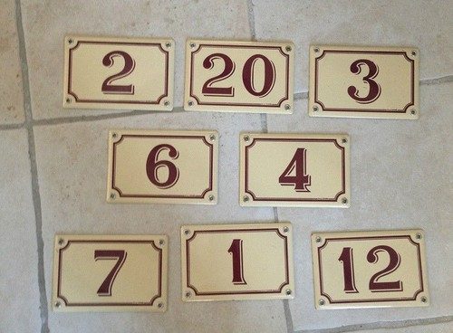 French Enamel House Numbers Street Door Numbers 2 20 3 6 4 7 1 12 Fleamarketfrance