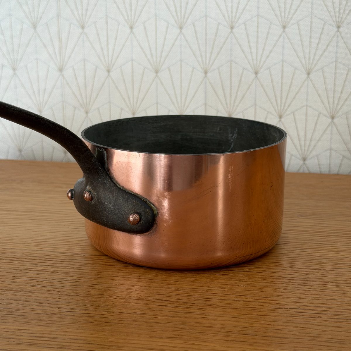 French Copper Saucepan Mauviel Villedieu Iron Handle Tin Lined 14102617 Fleamarketfrance