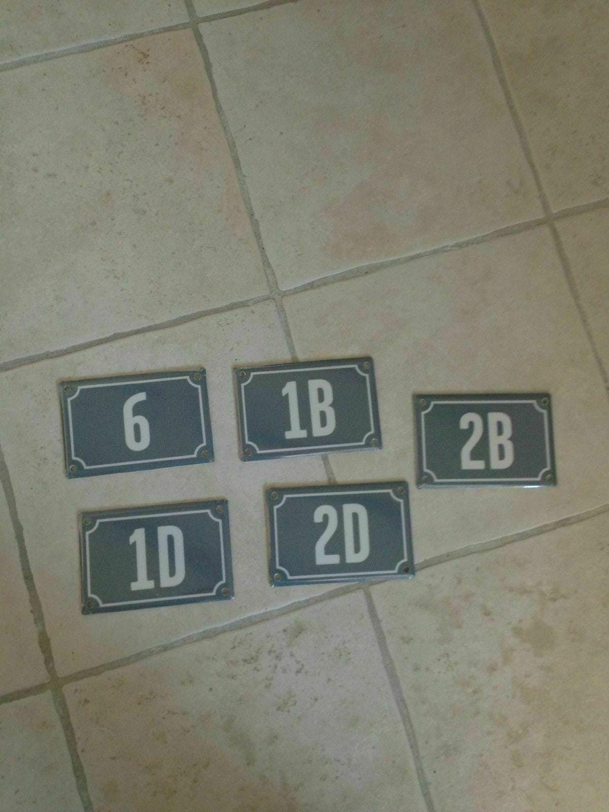 French Enamel House Numbers Street Door Signs Metal Plaques Vintage 2 Fleamarketfrance