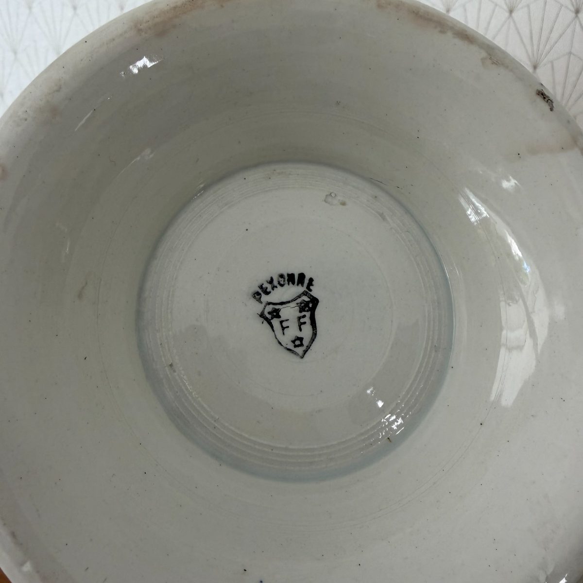French White Ceramic Soup Tureen Footed Bowl Lion Head Handles Vintage 1410261 Fleamarketfrance