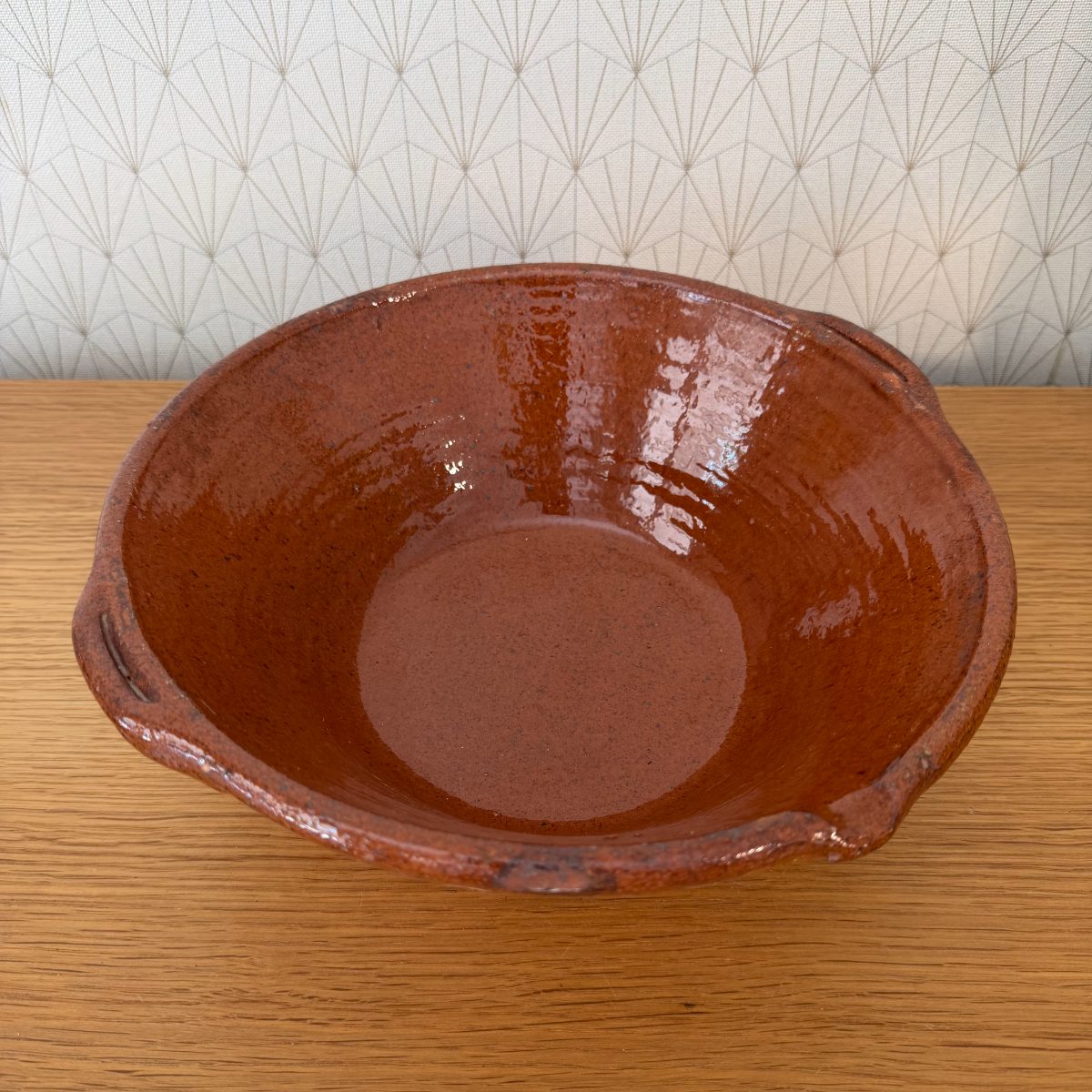 Antique French Terracotta Bowl Red Glaze Rustic Pottery 26102612 Fleamarketfrance