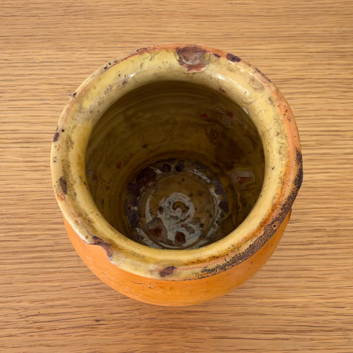 French Antique Confit Pot Glazed Terracotta Pottery Jar 07102610 Fleamarketfrance