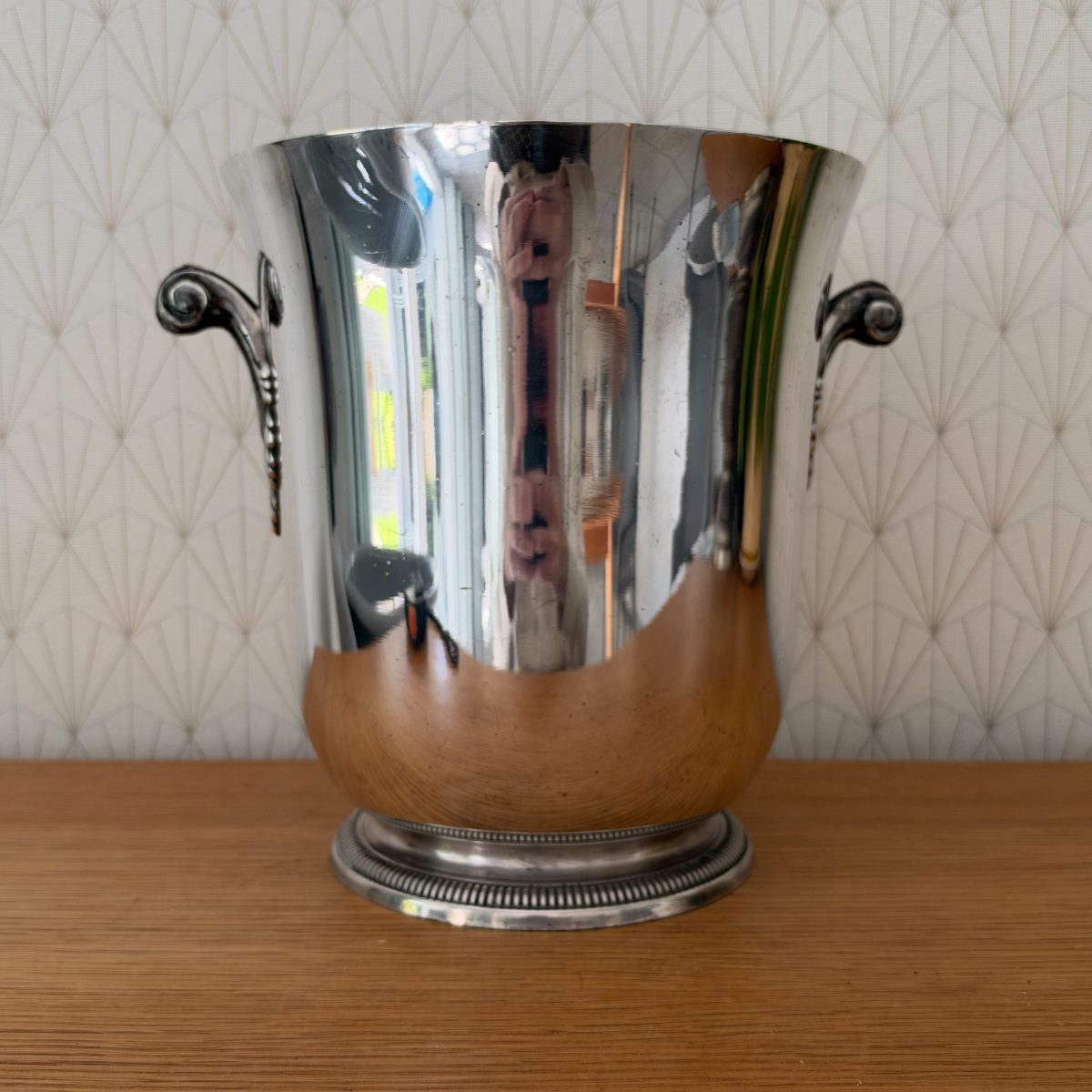 French Silver Plated Champagne Ice Bucket Ercuis Scroll Handles 20102630 Fleamarketfrance