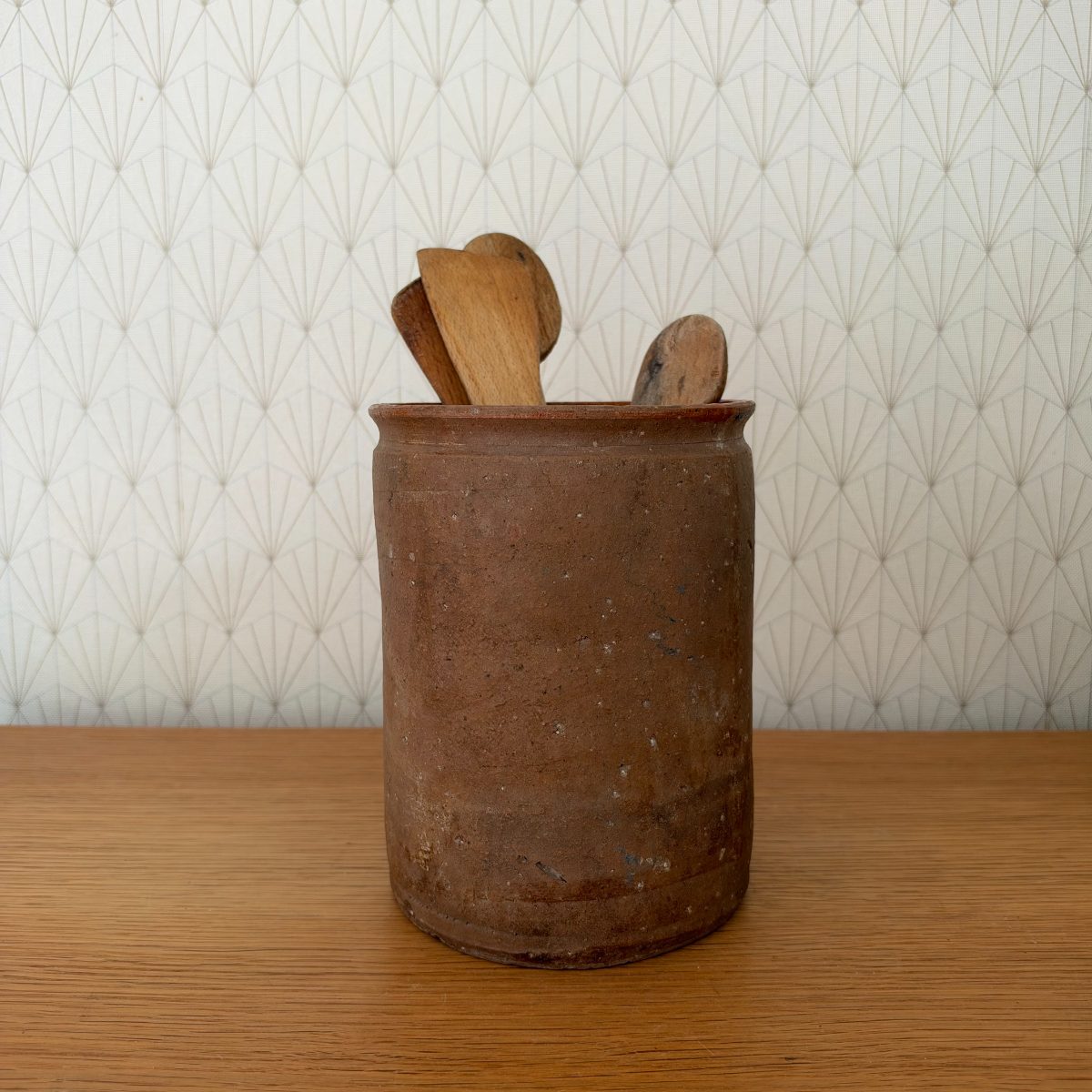 Antique French Grease Pot Glazed Stoneware Pottery Jar Farmhouse 2910265 Fleamarketfrance