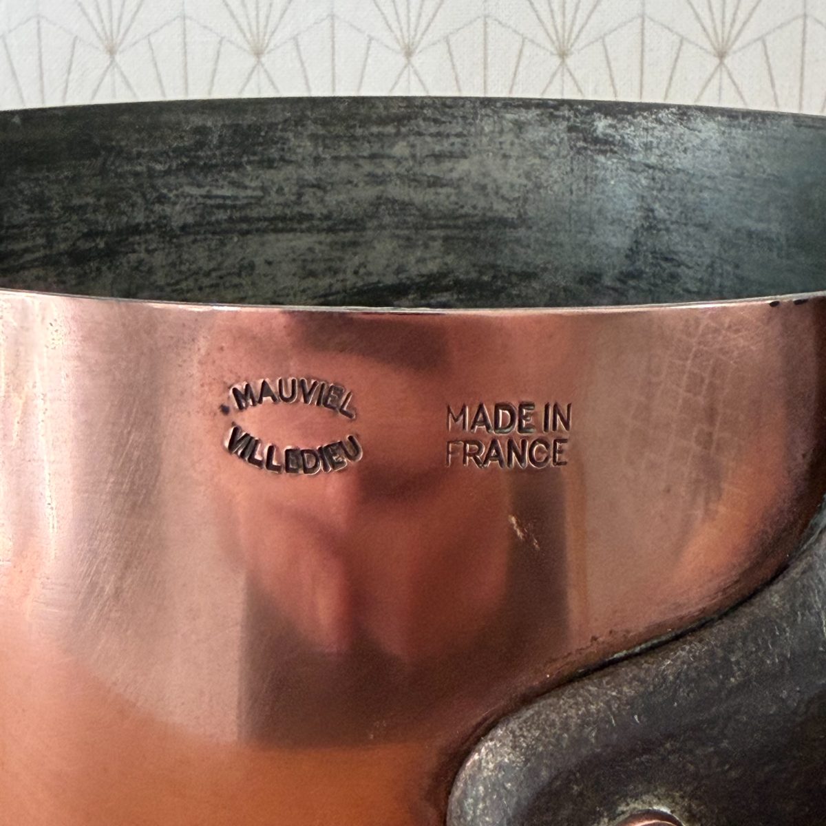 Vintage French Copper Saucepan Mauviel Villedieu Iron Handle Made in 1410265 Fleamarketfrance