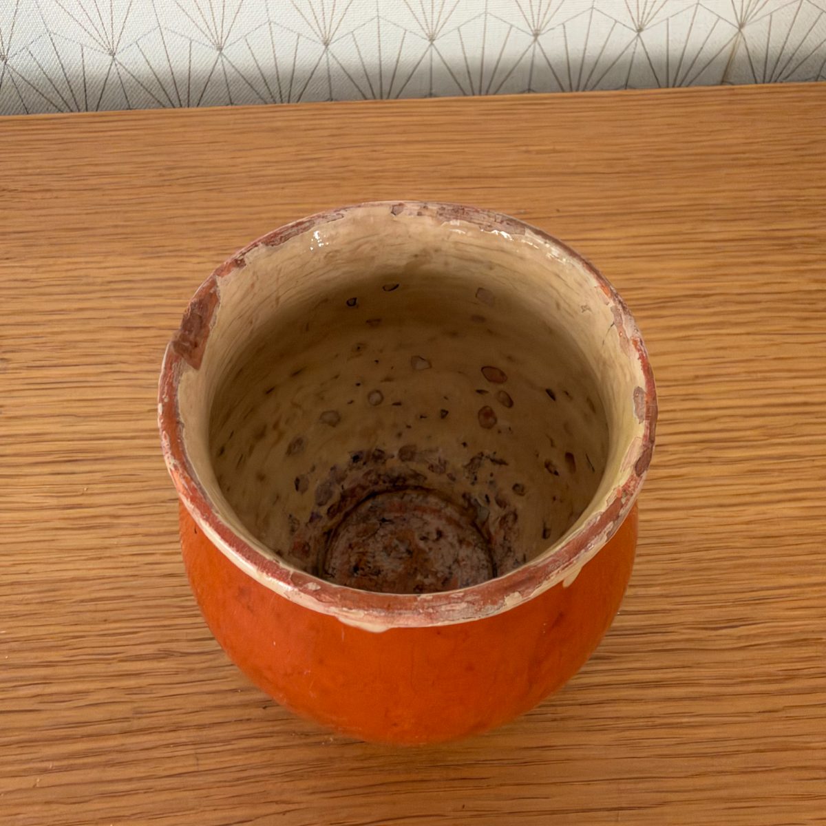 French Antique Glazed Terracotta Pottery Jar Red Farmhouse Pot 07102614 Fleamarketfrance