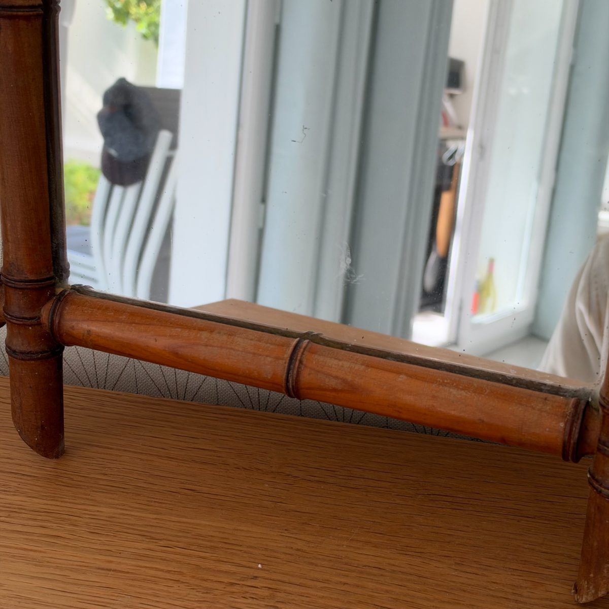 Antique French Faux Bamboo Wood Mirror Rustic Farmhouse Decor 2210264 Fleamarketfrance