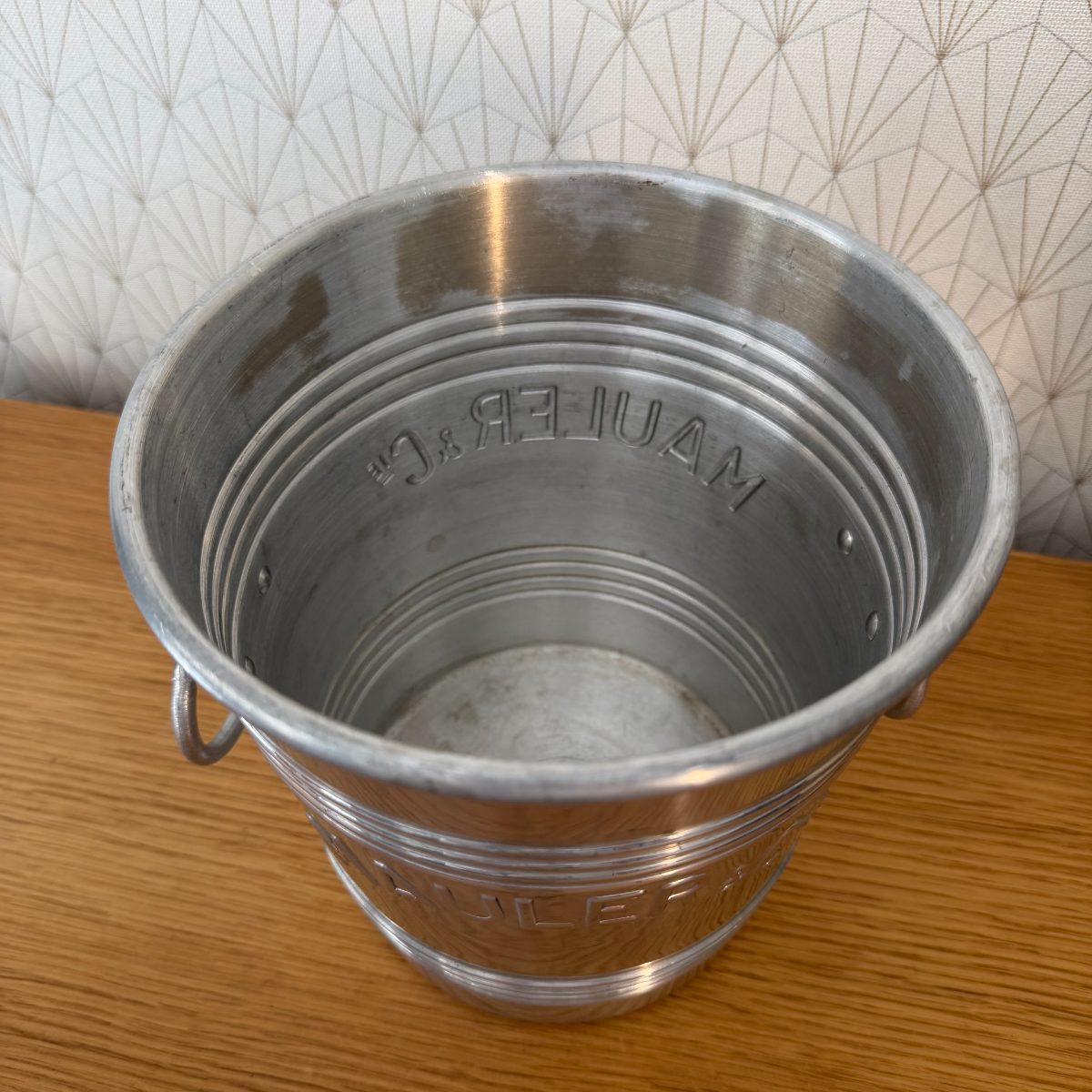 Vintage French Mauler & Cie Chrome Champagne Ice Bucket Ring Handles 2610264 Fleamarketfrance