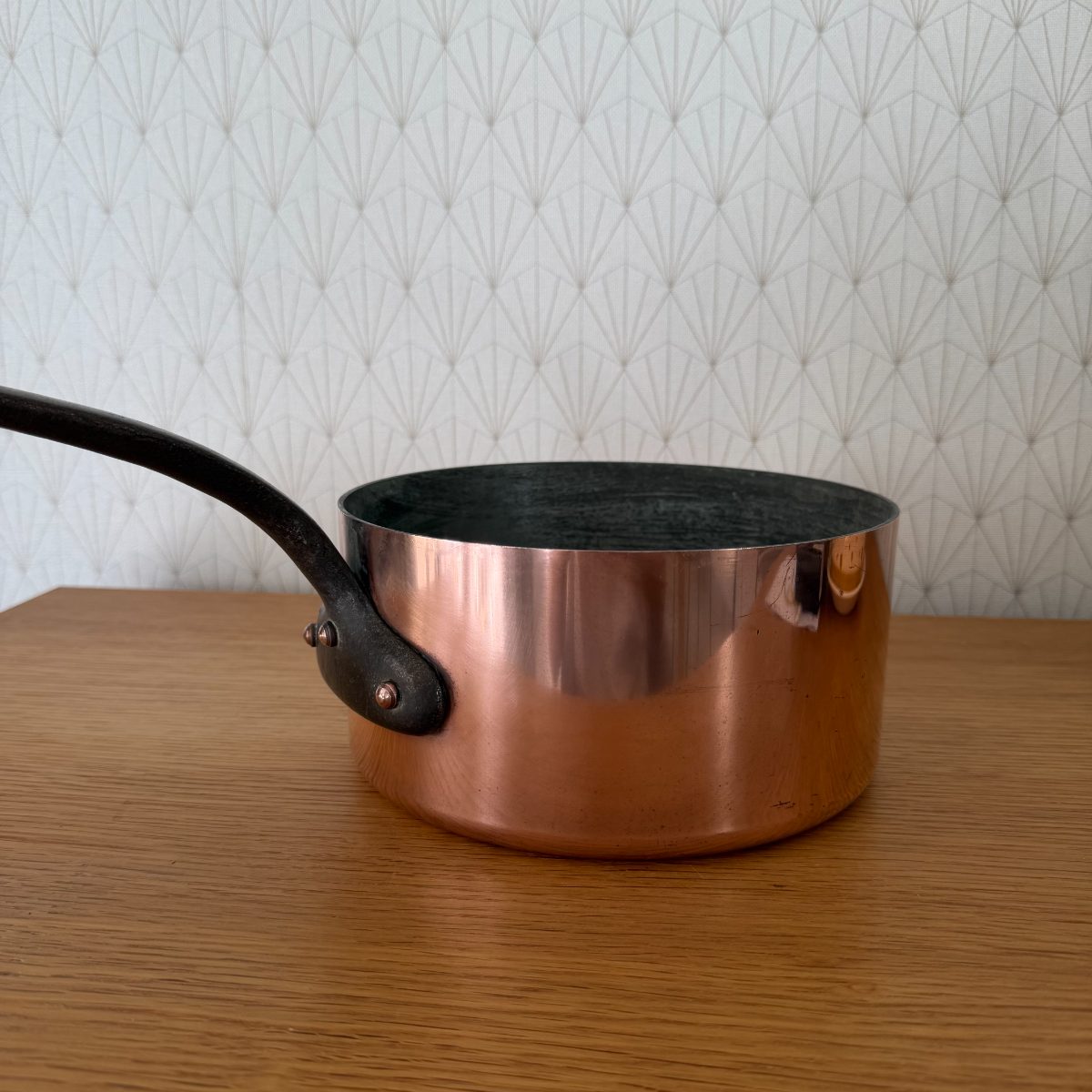 Vintage French Copper Saucepan Mauviel Villedieu Iron Handle Made in 1410265 Fleamarketfrance