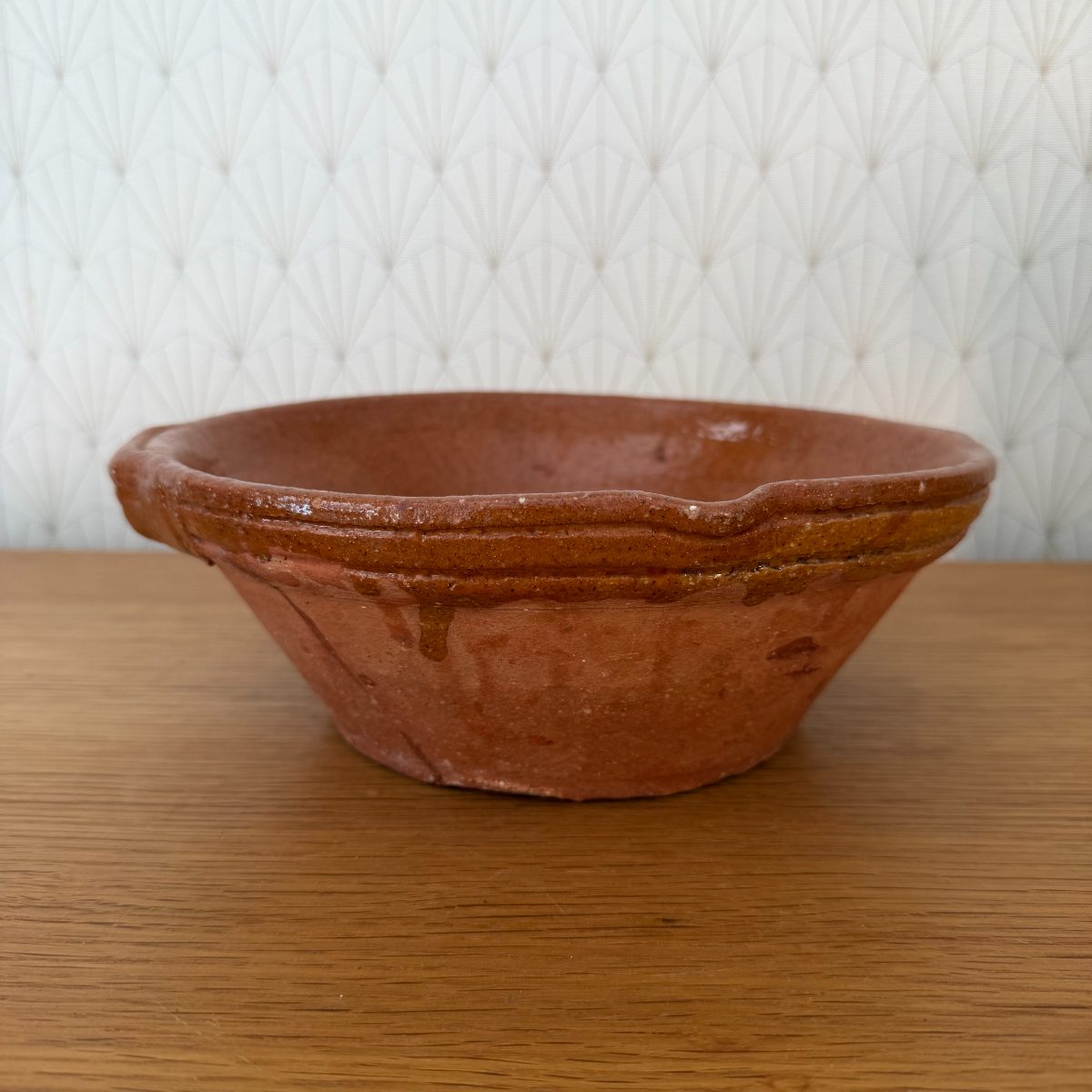 Antique French Terracotta Tian Bowl Glazed Rustic Pottery Provence 2610266 Fleamarketfrance