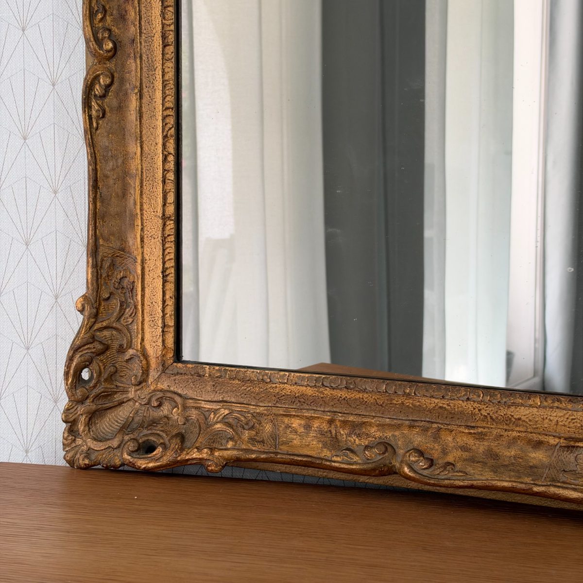 Antique French Gilt Mirror Ornate Baroque Louis XV Style Wood Frame 0710266 Fleamarketfrance