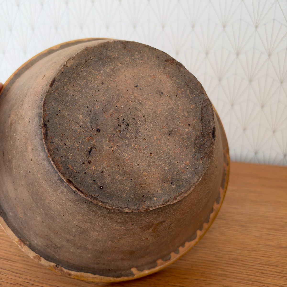 Antique French Terracotta Tian Bowl Amber Glazed Earthenware Provence 2910266 Fleamarketfrance