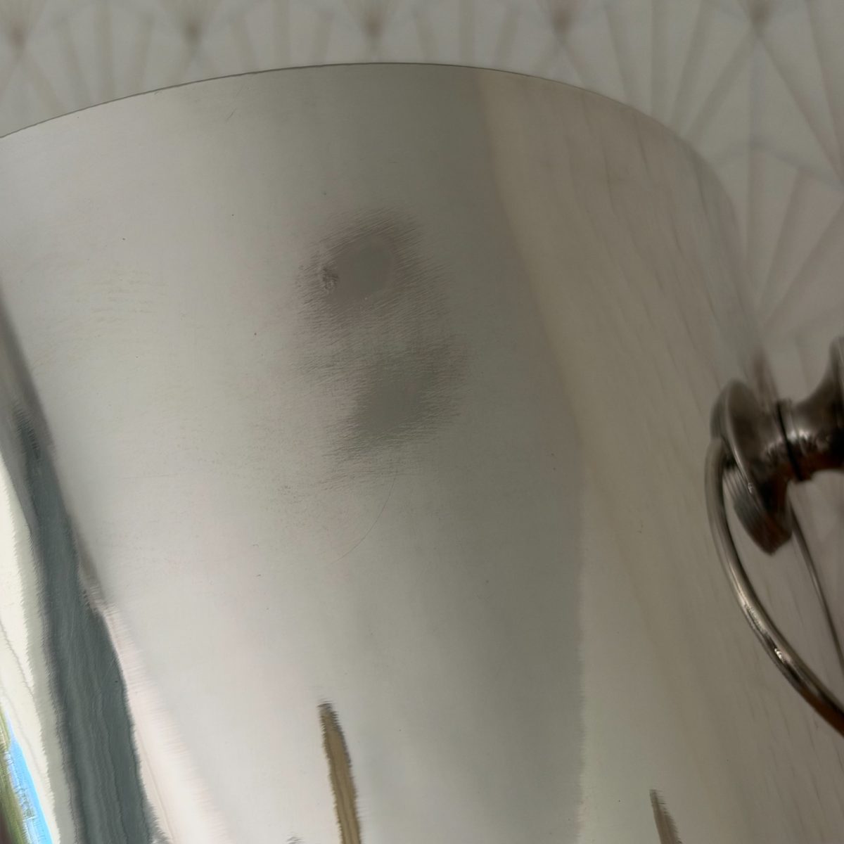 Vintage French Silver Plated Champagne Ice Bucket Ring Handles 20102626 Fleamarketfrance