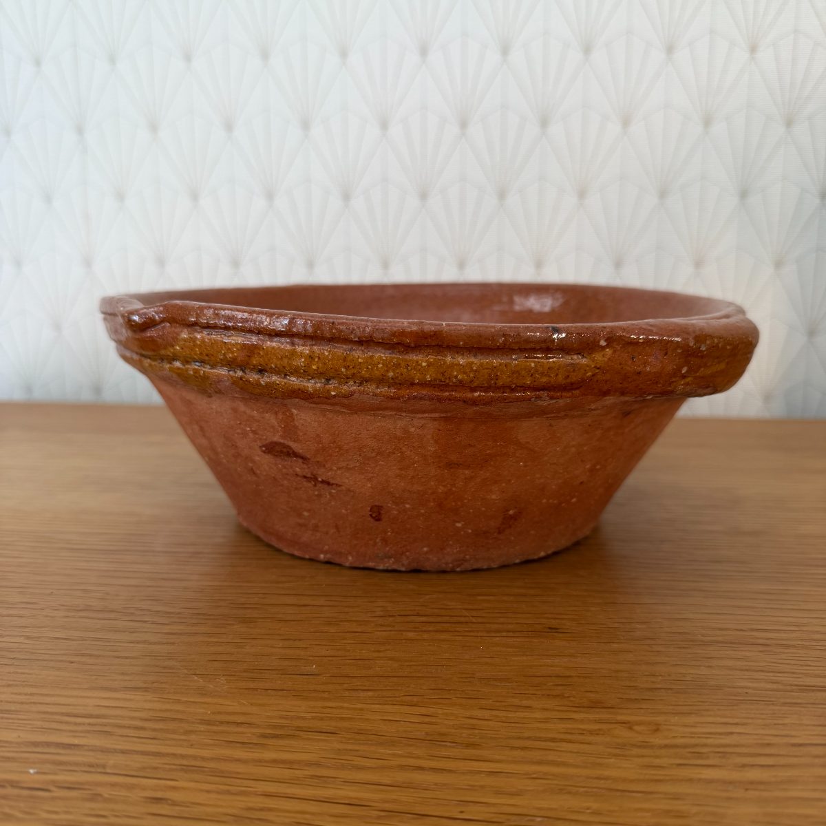 Antique French Terracotta Tian Bowl Glazed Rustic Pottery Provence 2610266 Fleamarketfrance