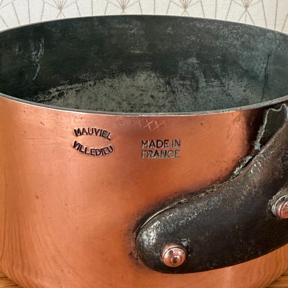 French Copper Saucepan Mauviel Villedieu Iron Handle Tin Lined 14102617 Fleamarketfrance