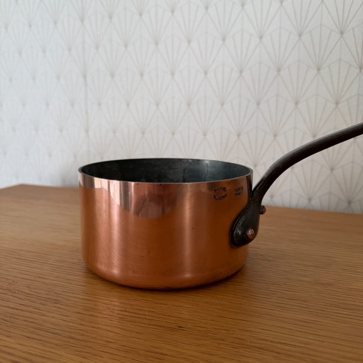 French Copper Saucepan Mauviel Villedieu Iron Handle Tin Lined 14102617 Fleamarketfrance
