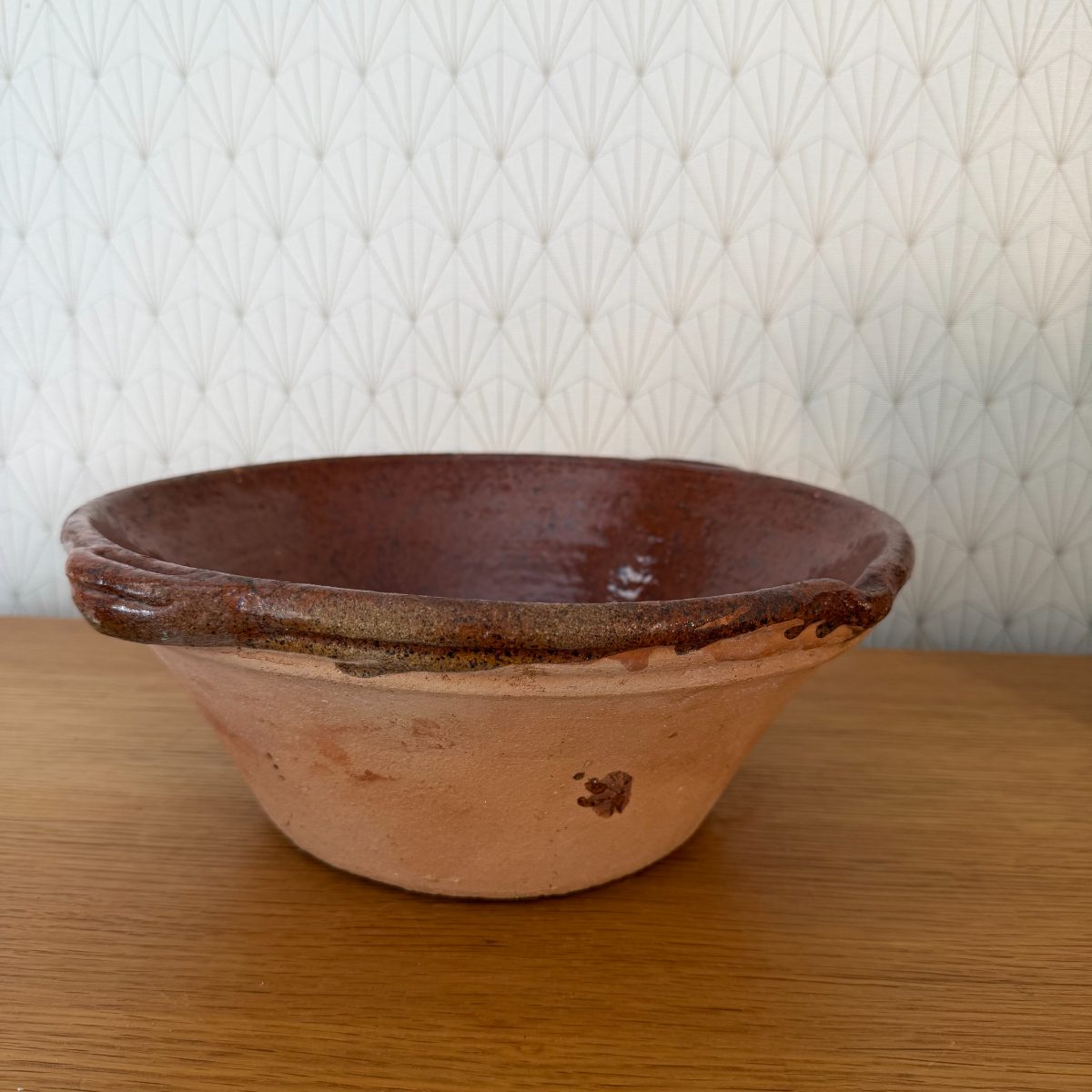 Antique French Terracotta Tian Bowl Glazed Earthenware Rustic Pottery 2610268 Fleamarketfrance