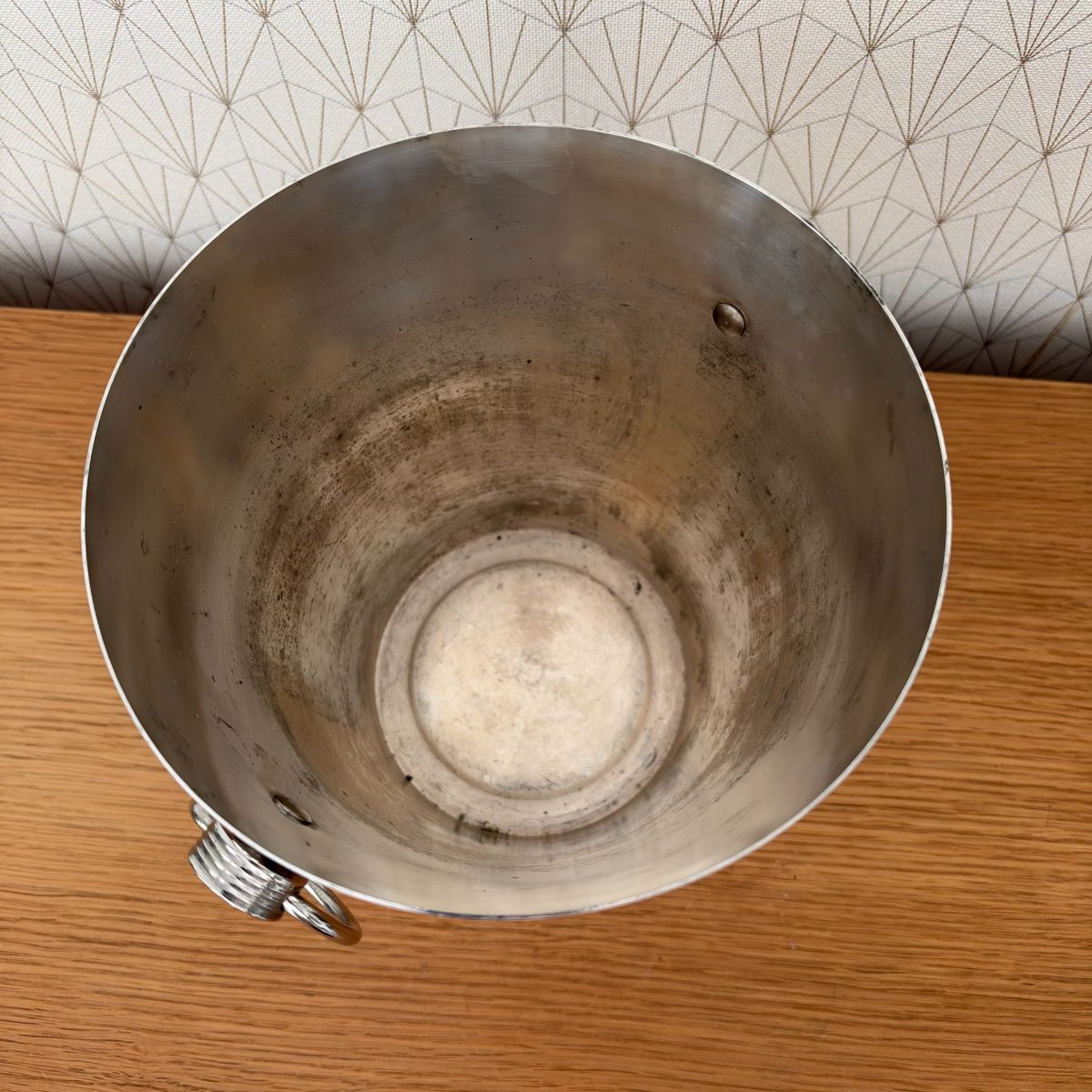 Vintage French Silver Plated Champagne Ice Bucket Ring Handles 20102626 Fleamarketfrance