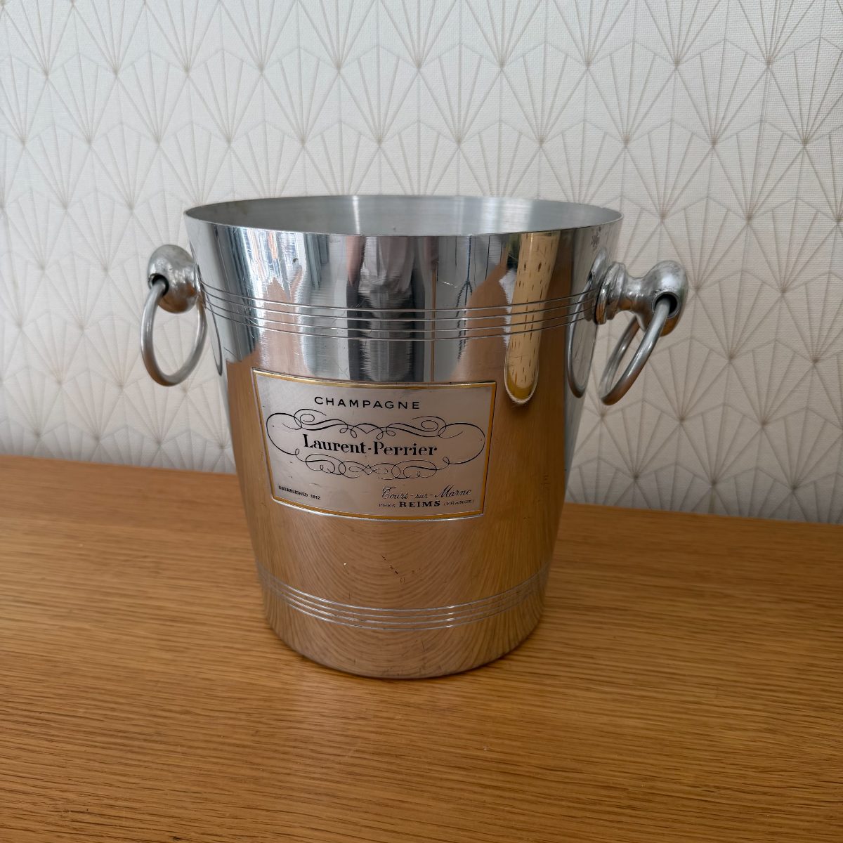 Vintage French Laurent-Perrier Champagne Ice Bucket Aluminum Argit 1010266 Fleamarketfrance