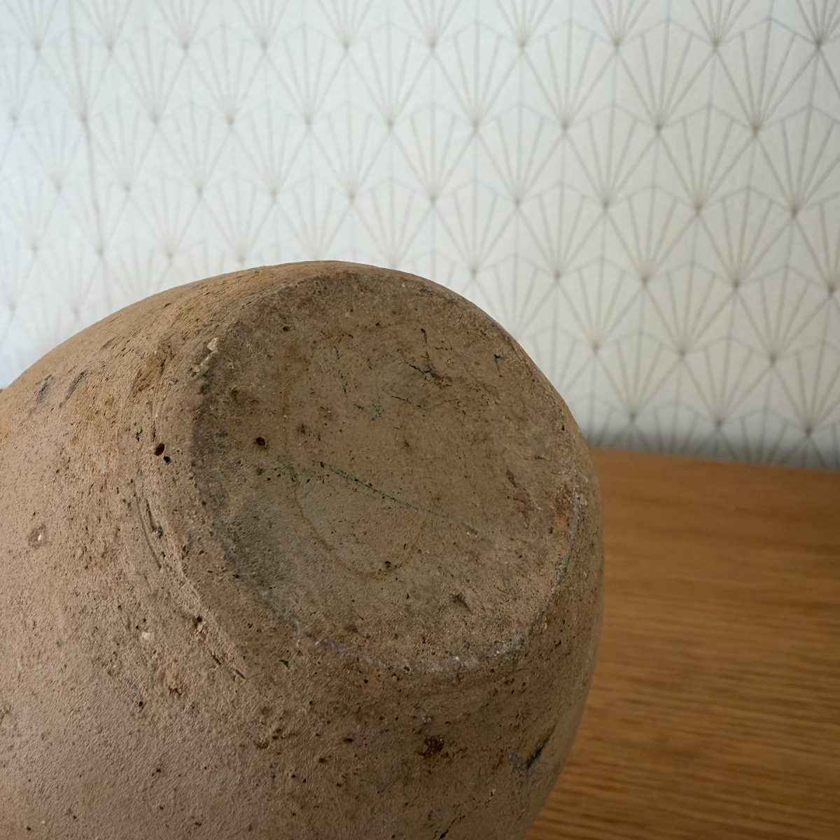 French Rustic Pottery Vase Half-Glazed Terracotta Stoneware Vintage 14102620 Fleamarketfrance
