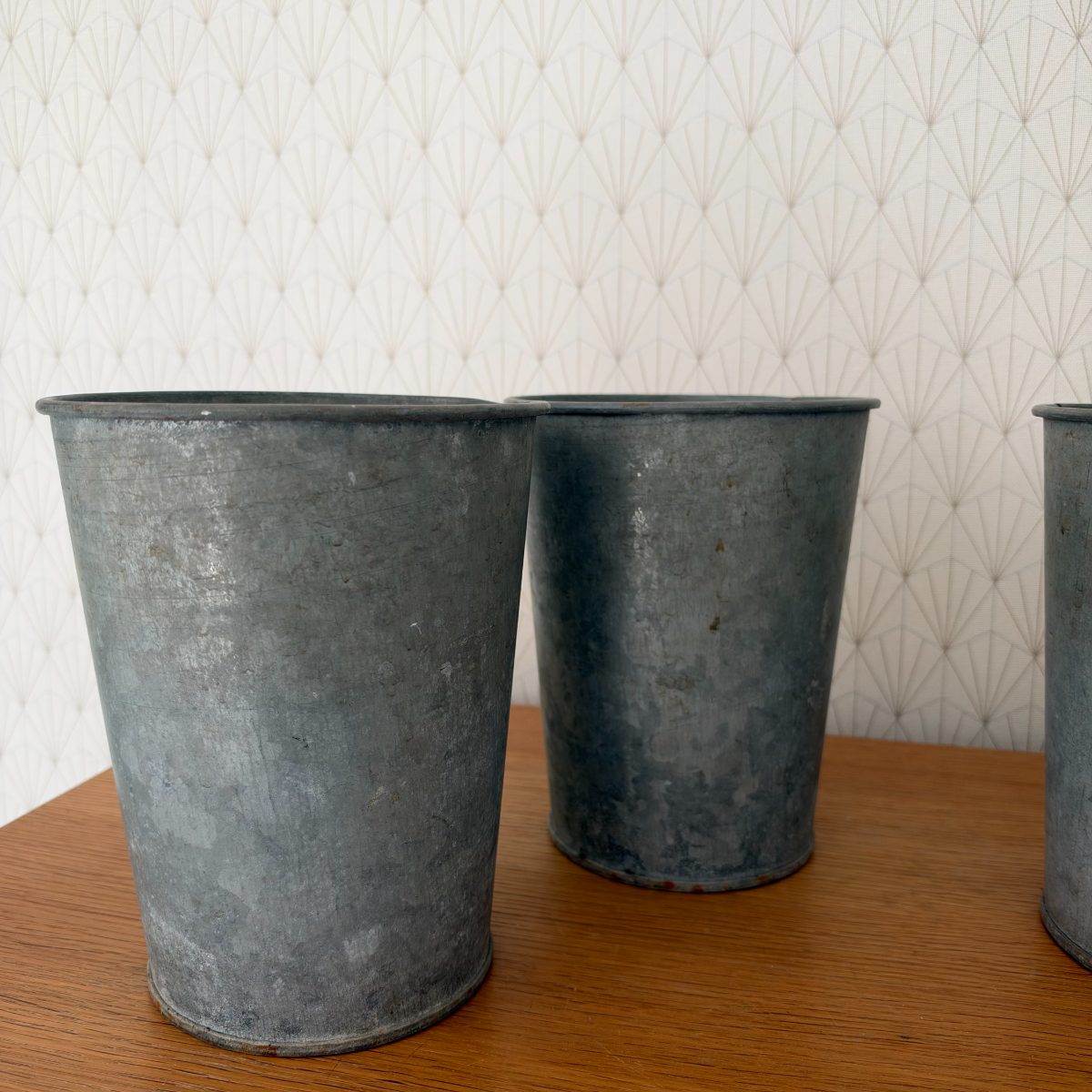 Set of 3 French Vintage Zinc Flower Buckets Rustic Farmhouse 09102614 Fleamarketfrance