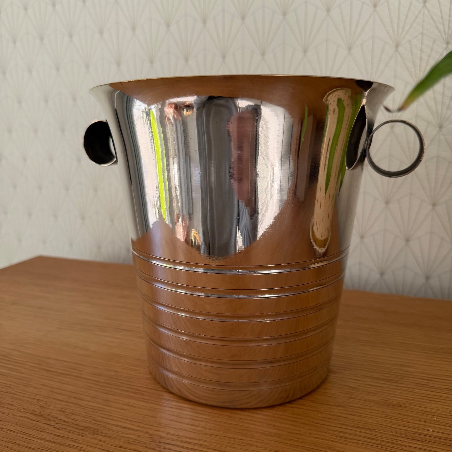 French Champagne Bucket Vintage Silverplate Ice Cooler Ring Handles 03022613 Fleamarketfrance