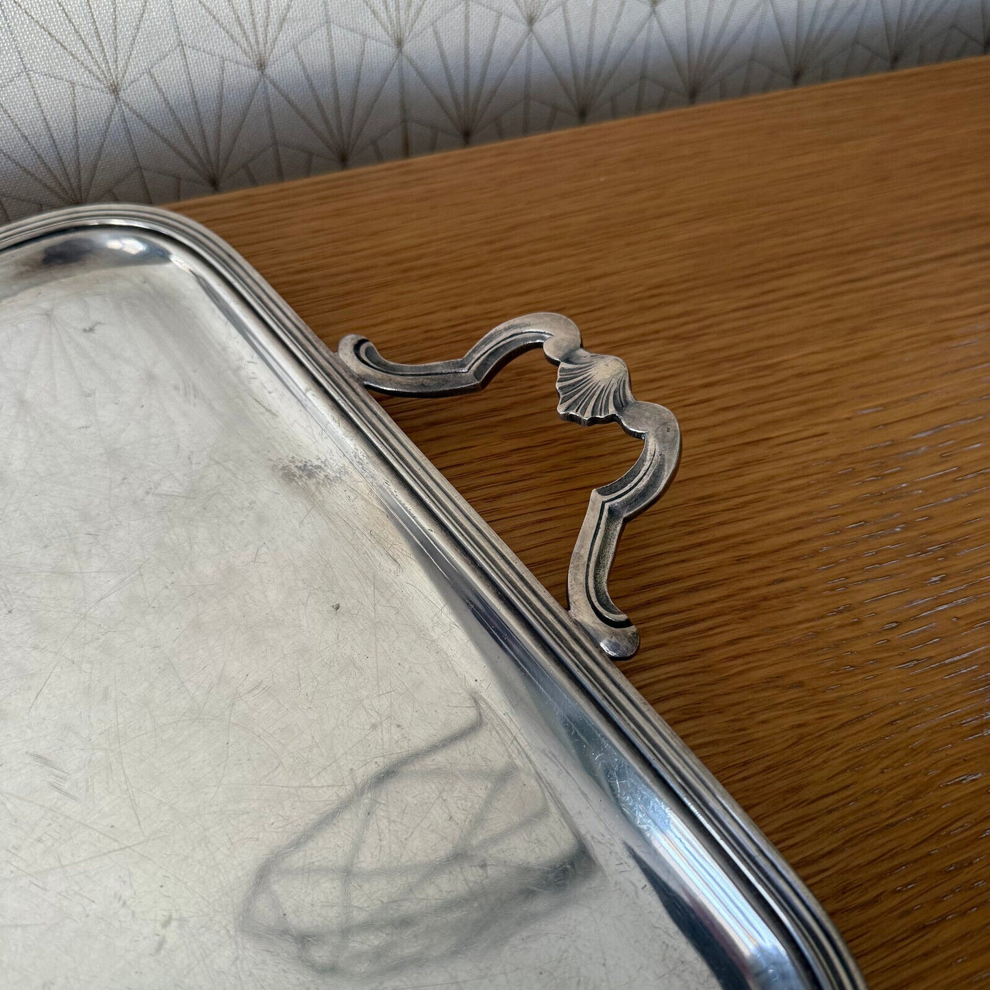 VINTAGE CHRISTOFLE PARIS SILVER PLATED RECTANGLE SERVING TRAY GALLIA 0324252 Christofle