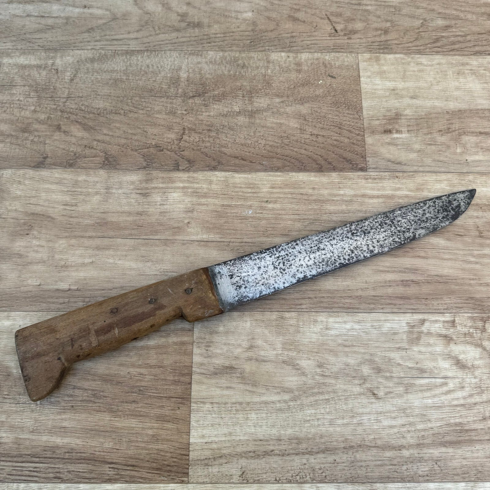 French Vintage Butcher Knife Bargoin Carbon Steel 15.75" 04082415 Unbranded