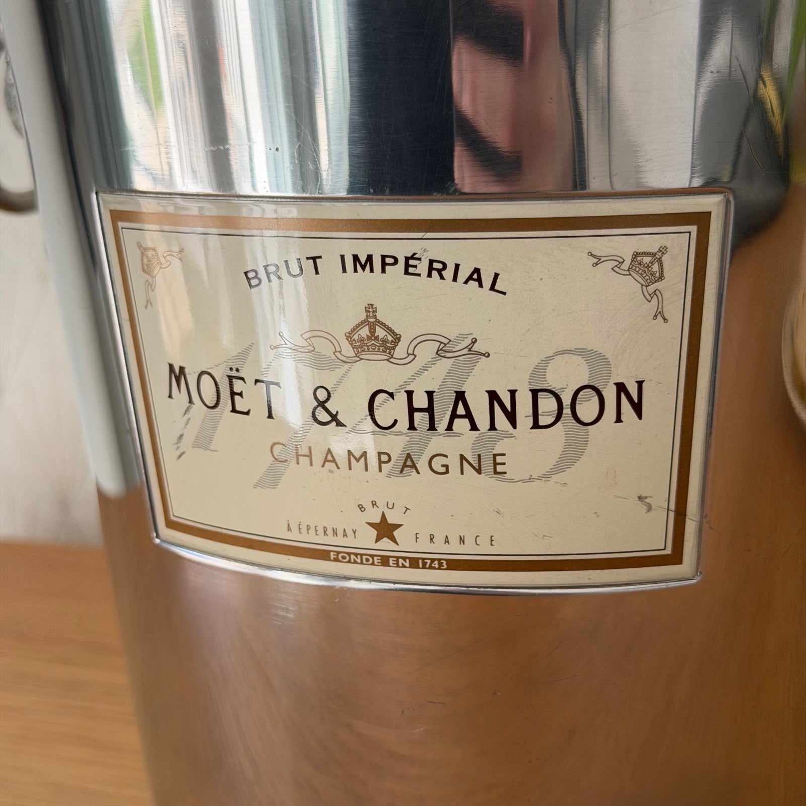 Vintage Moet Chandon Ice Bucket Chrome French Champagne Cooler 2803263 Moet & Chandon