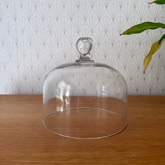 Vintage French Fromage Cheese Glass Bell Garden Cloche Dome Bell 0309255