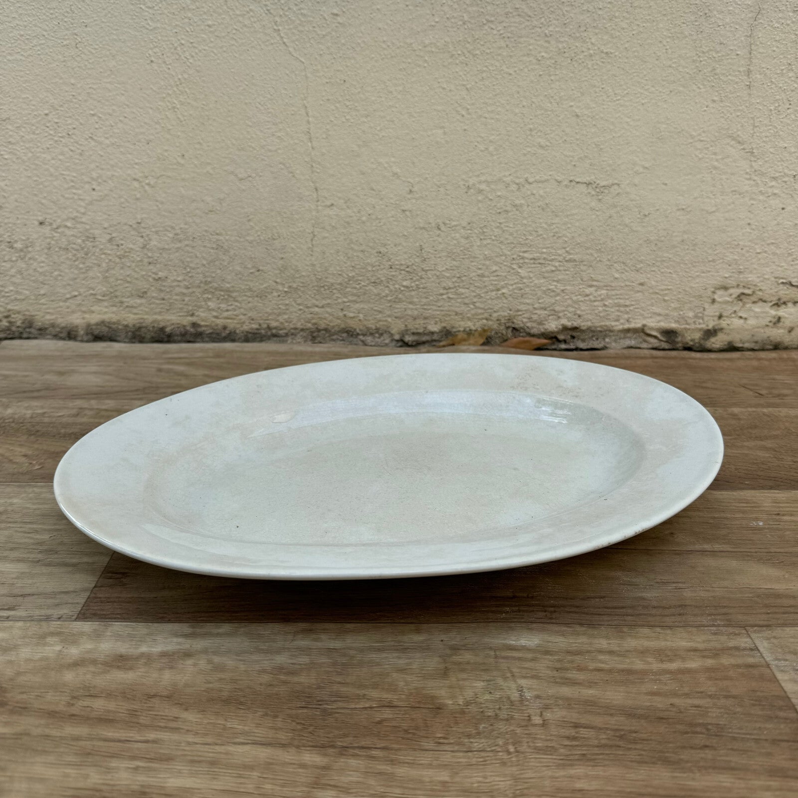 French Luneville Ironstone Platter Oval White Serving Dish 14.75" 2908241 Lunéville