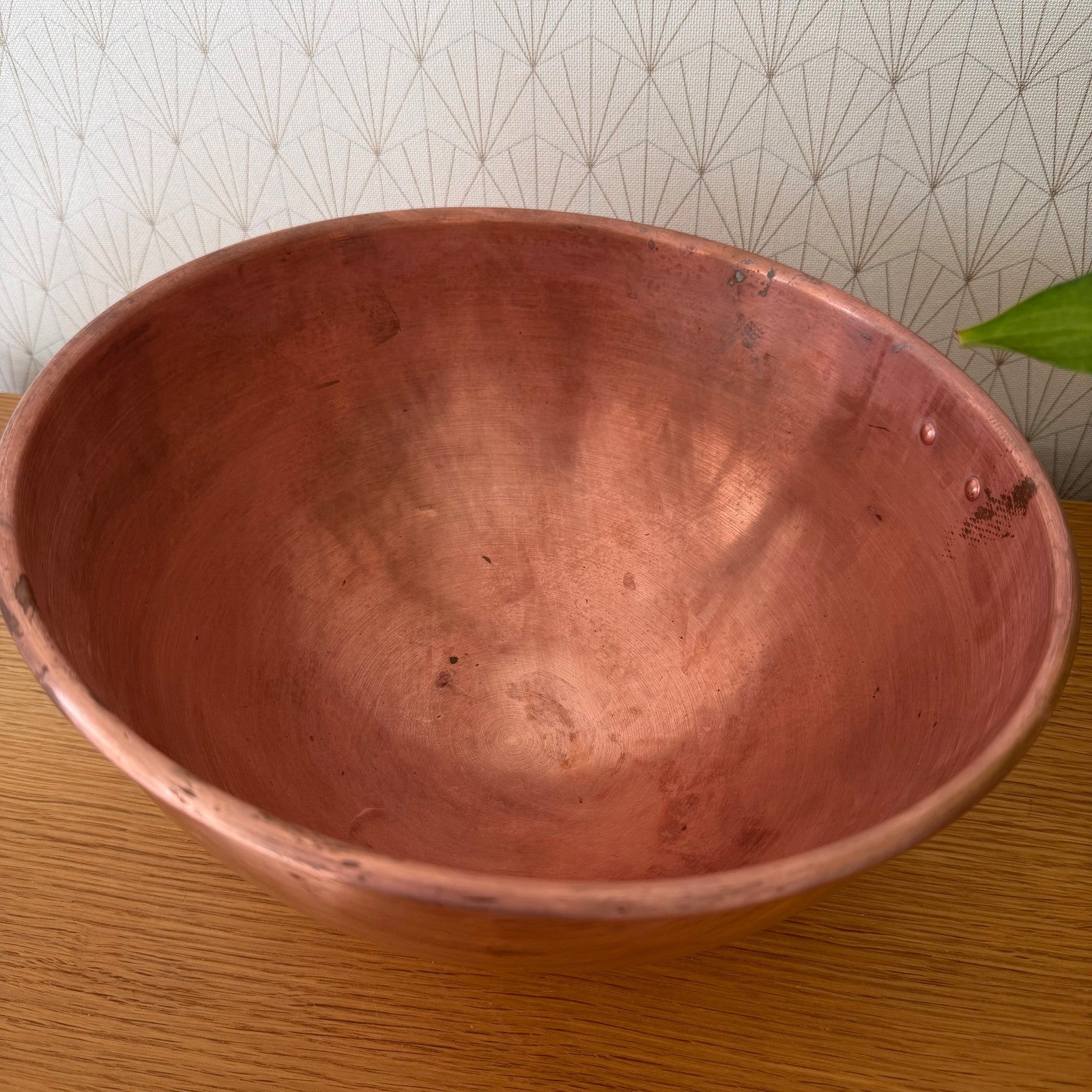 Vintage French Mauviel Copper Cul de Poule Chef Mixing Bowl 13052612 Antique