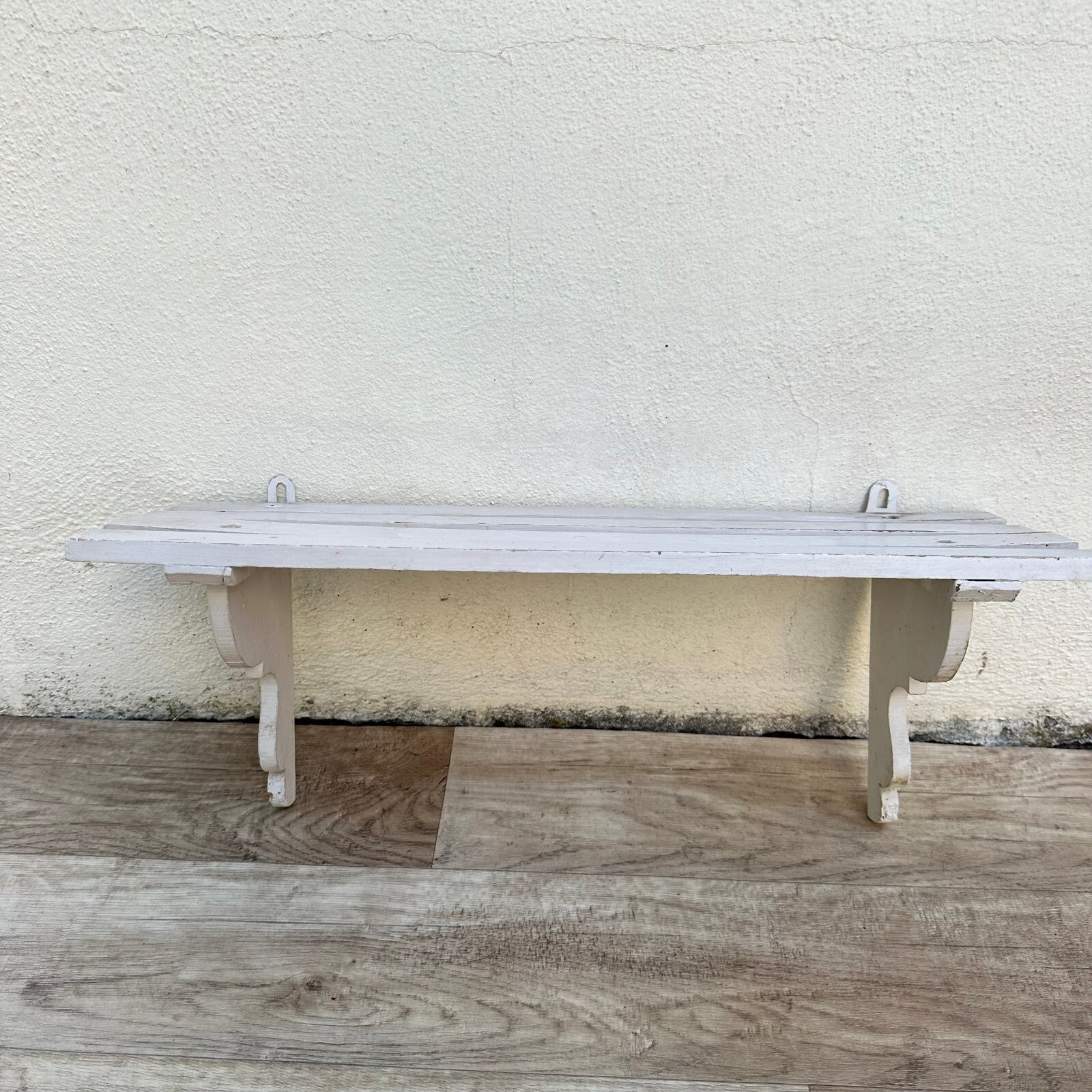 Antique French Country Shelf Wood Wall Mount Farmhouse Display 19" 0909232 Unbranded