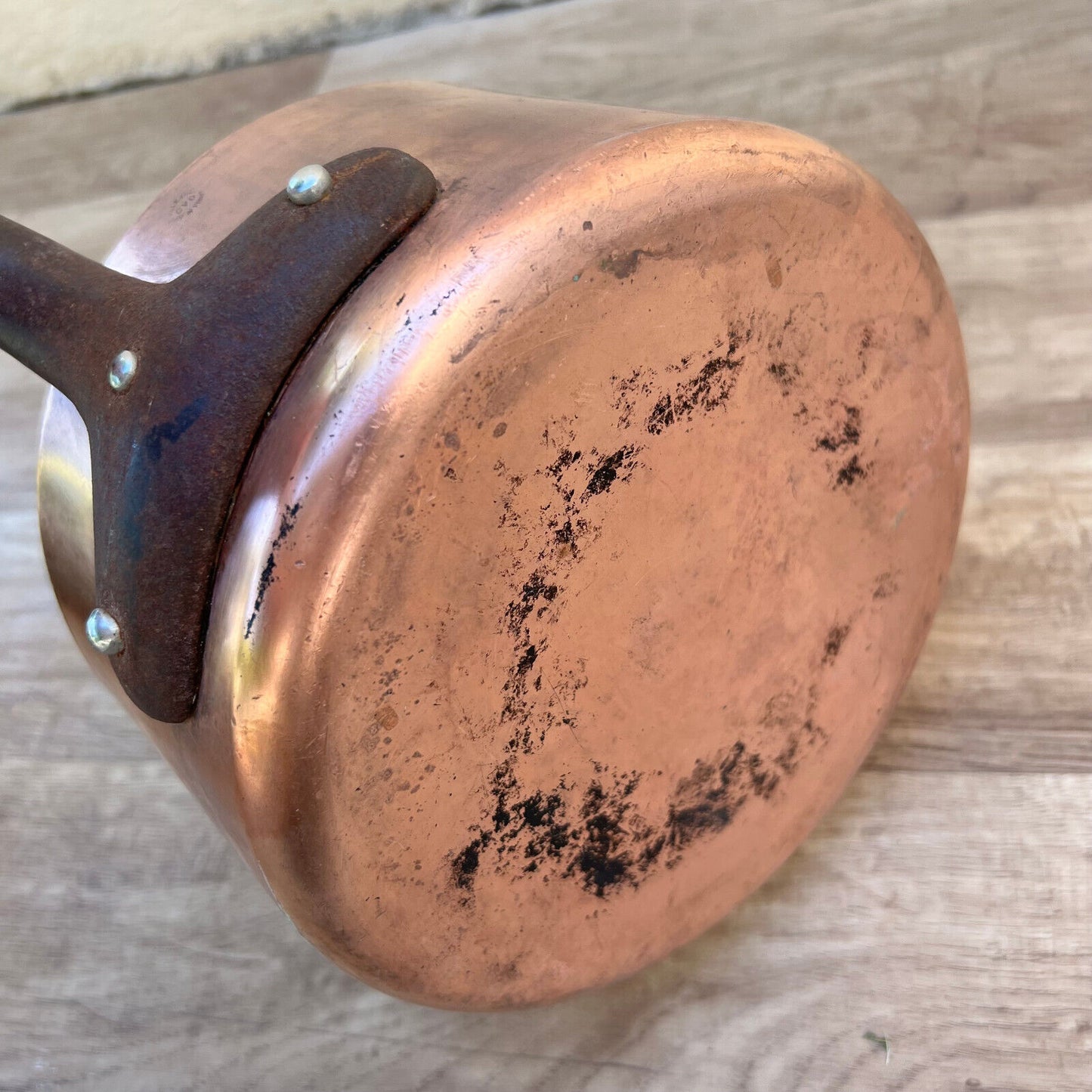 Vintage pan VILLEDIEU French COPPER lining  2207247 - Fleamarketfrance