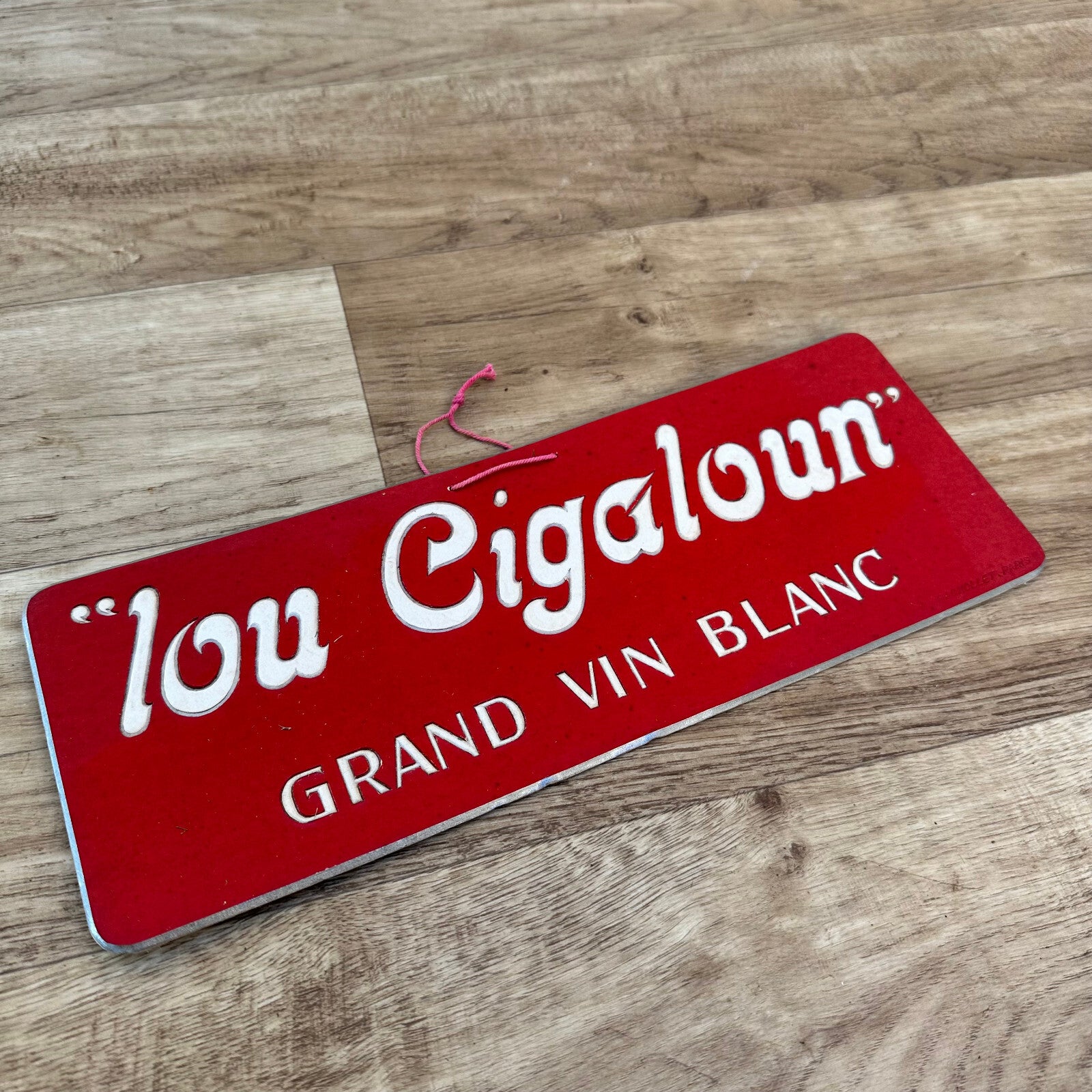 Vintage French Wine Advertising Sign Lou Cigaloun Provence 1950s 17092315 Fleamarketfrance
