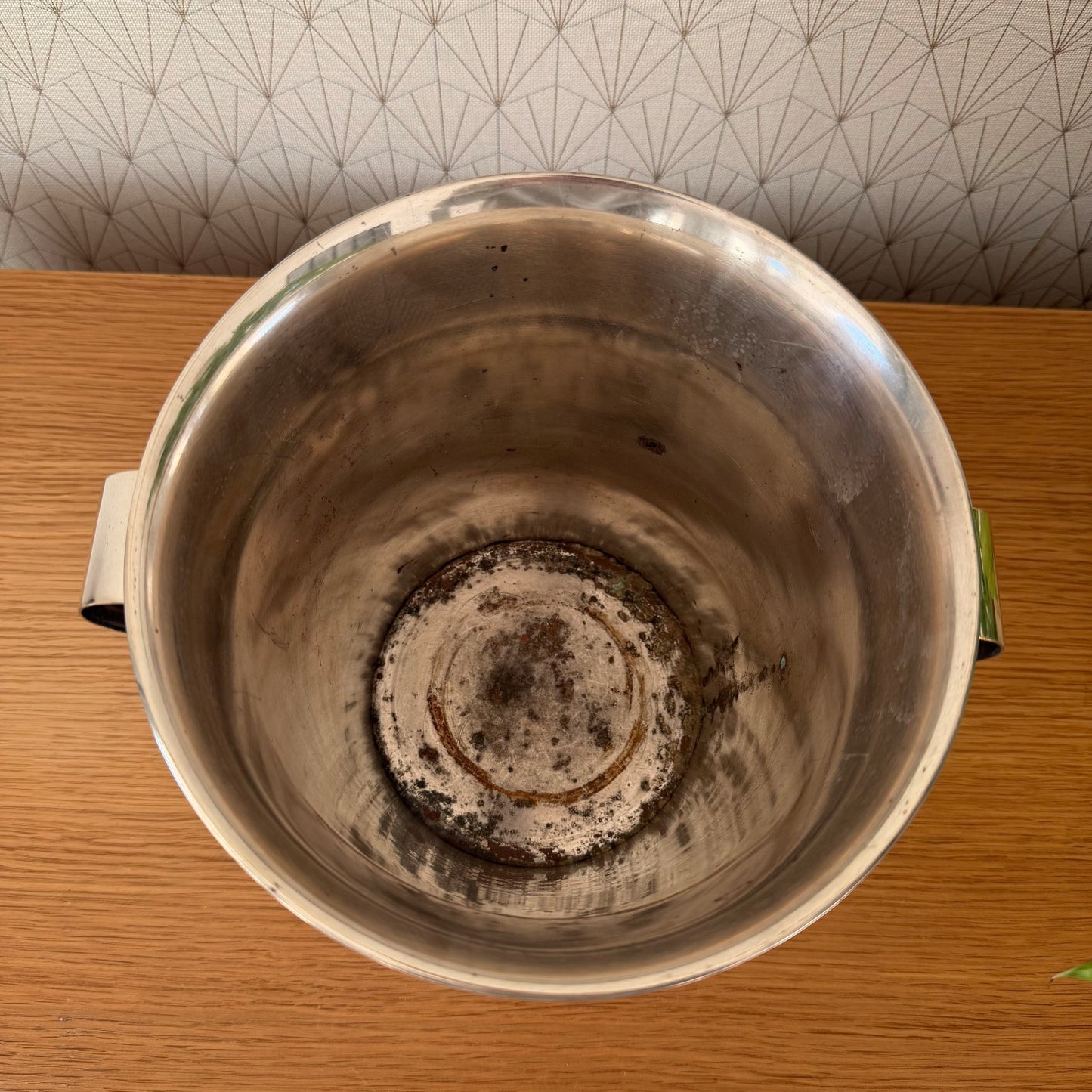 French Champagne Bucket Vintage Silverplate Ice Cooler Ring Handles 03022613 Fleamarketfrance